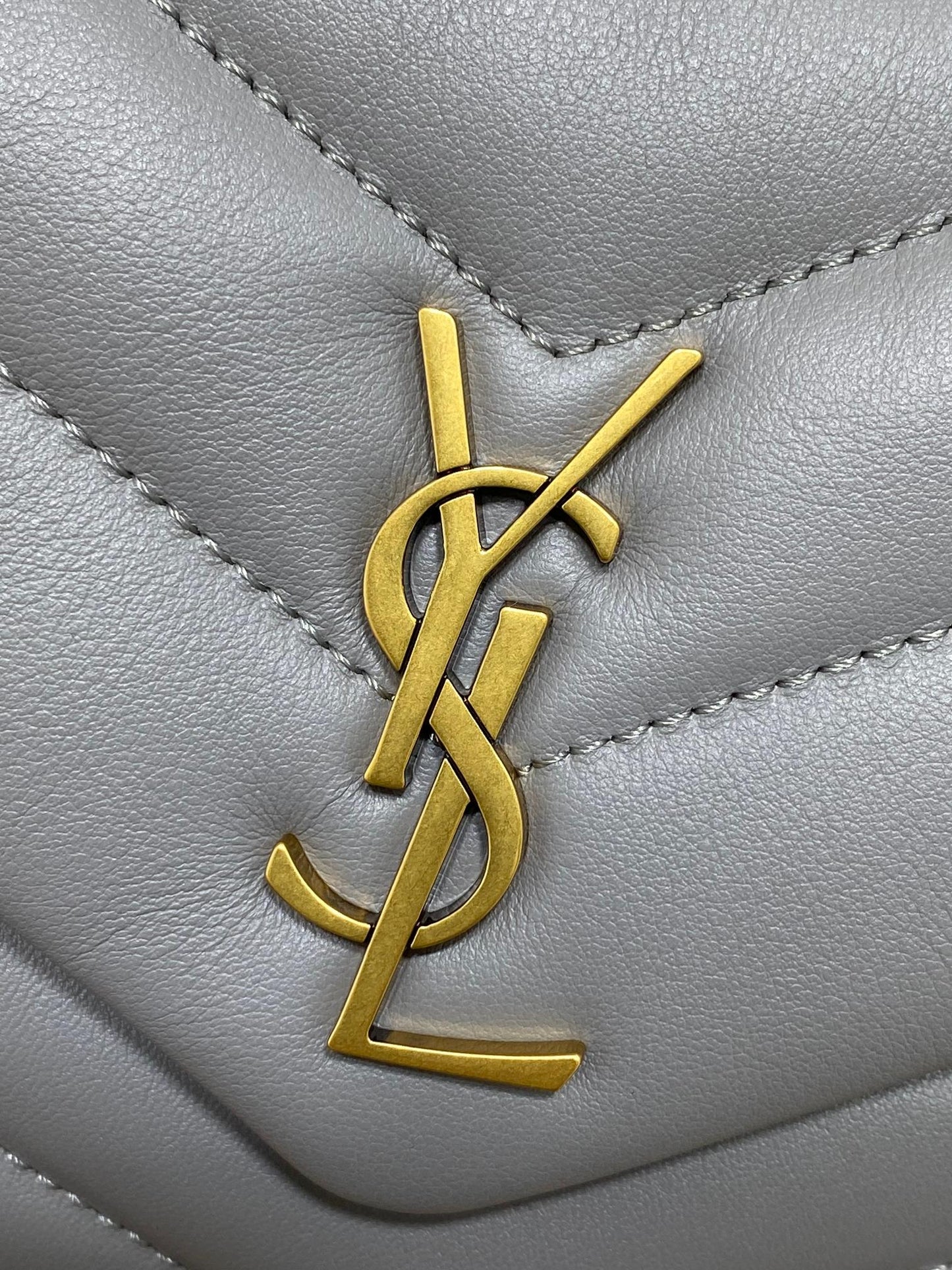 LOULOU MINI BAG 20 IN ASH BLUE QUILTED LAMBSKIN GOLD HARDWARE mysite