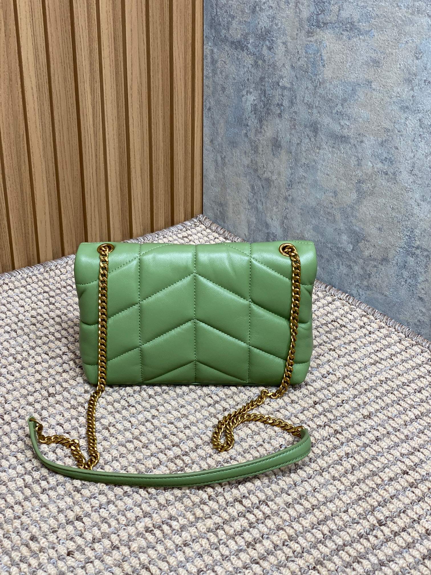 PUFFER TOY 23 IN FERN GREEN LAMBSKIN GOLD HARDWARE mysite
