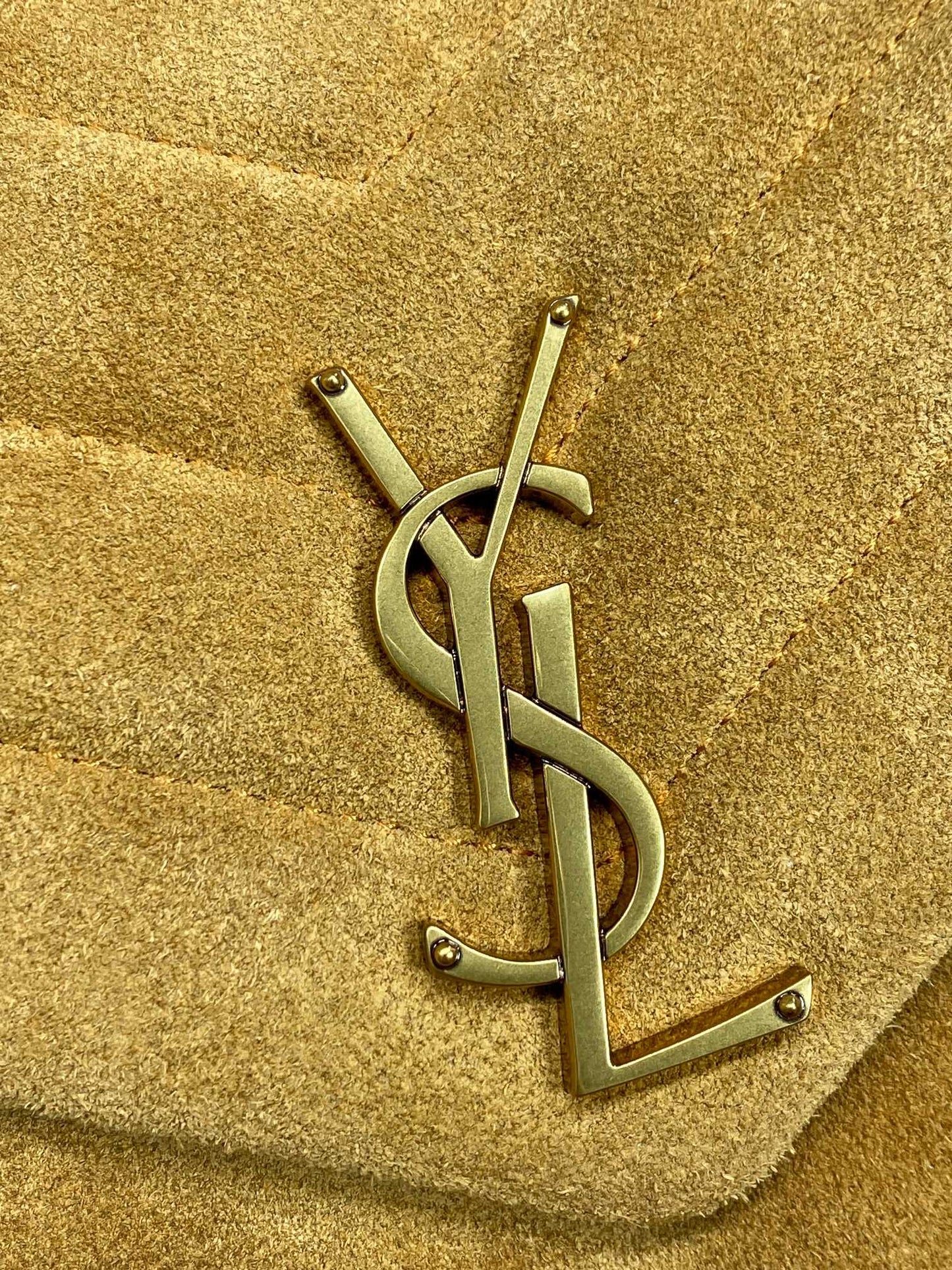 LOULOU SMALL 25 IN PEANUT BROWN SUEDE COPPER HARDWARE mysite