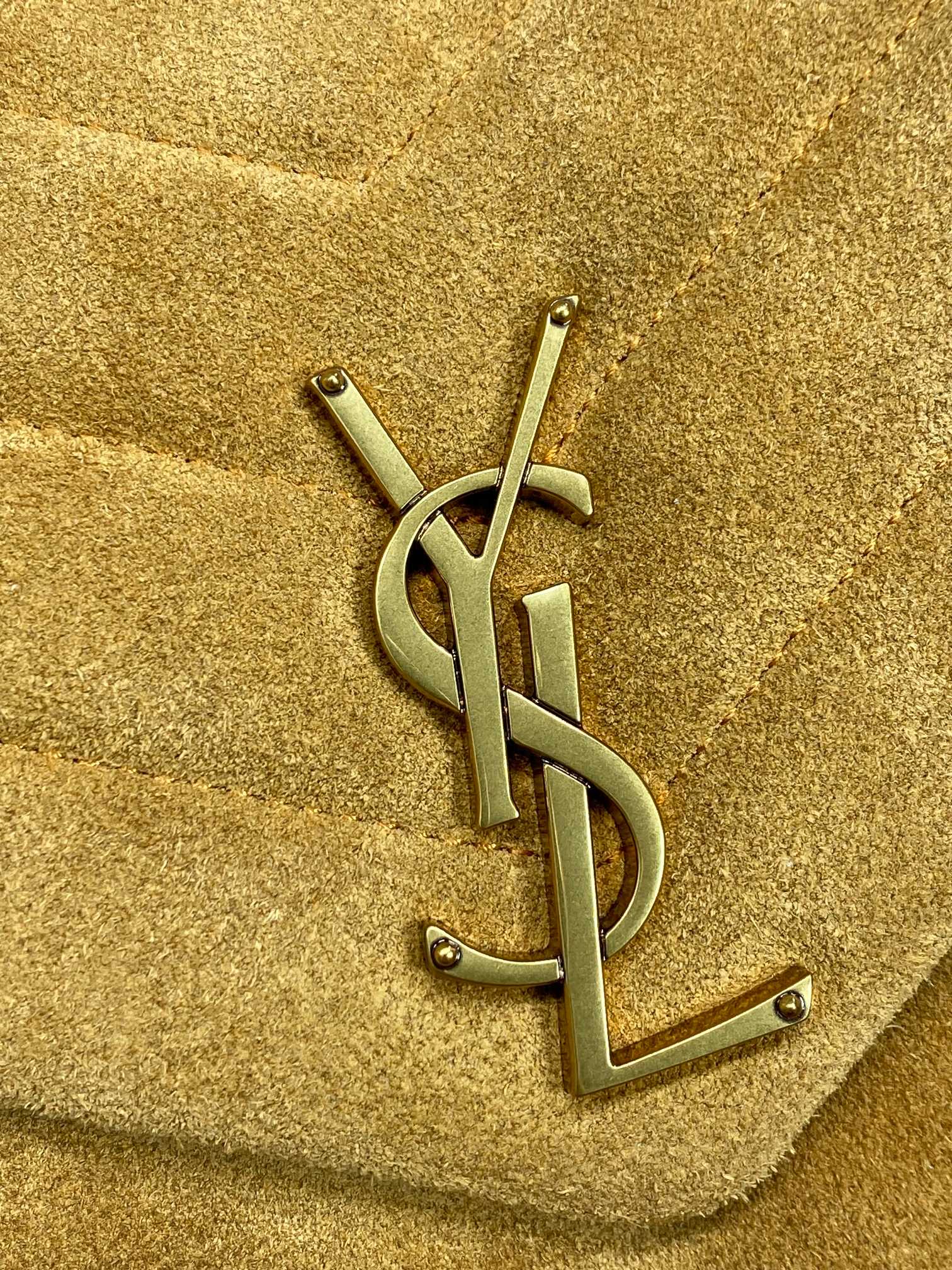 LOULOU SMALL 25 IN PEANUT BROWN SUEDE COPPER HARDWARE mysite