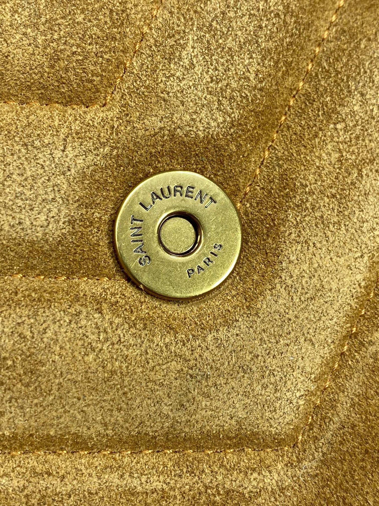 LOULOU SMALL 25 IN PEANUT BROWN SUEDE COPPER HARDWARE mysite