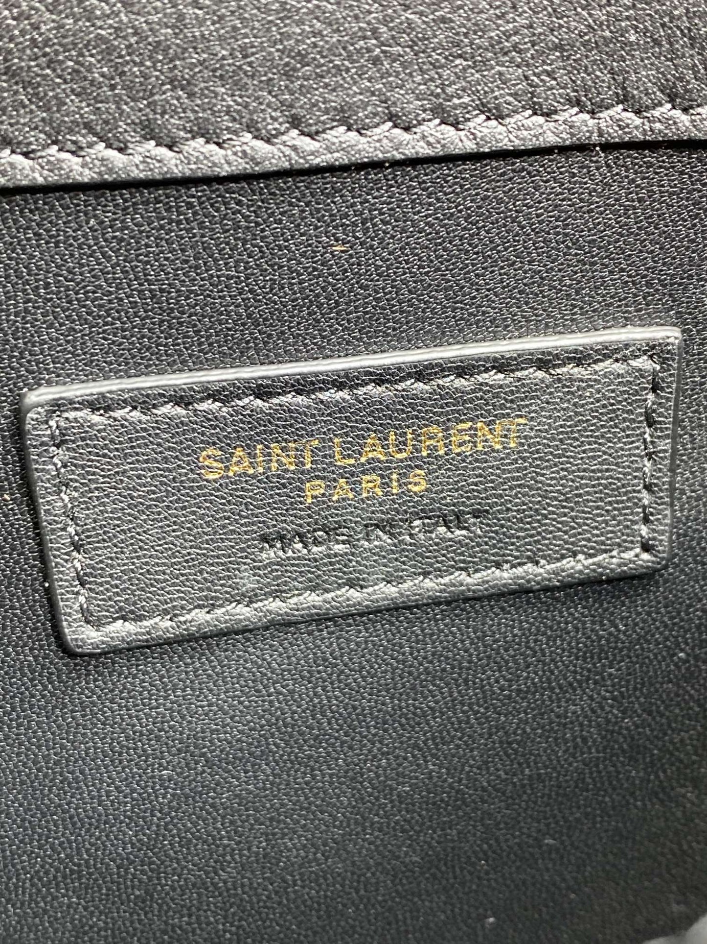 YSL 22s Uptown Pouch Clutch Bag Black White Canvas GHW mysite