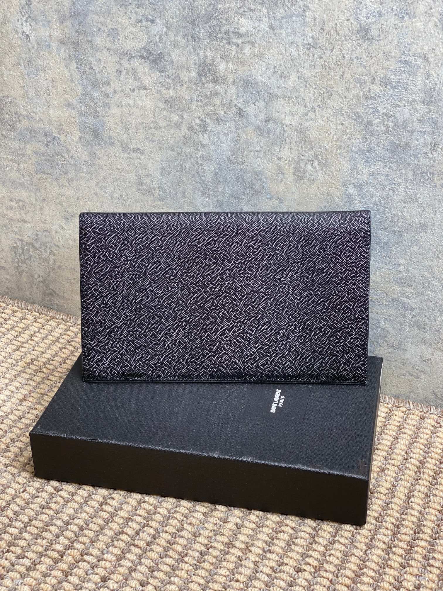 YSL 22s Uptown Pouch Clutch Bag Black Cowhide GHW mysite