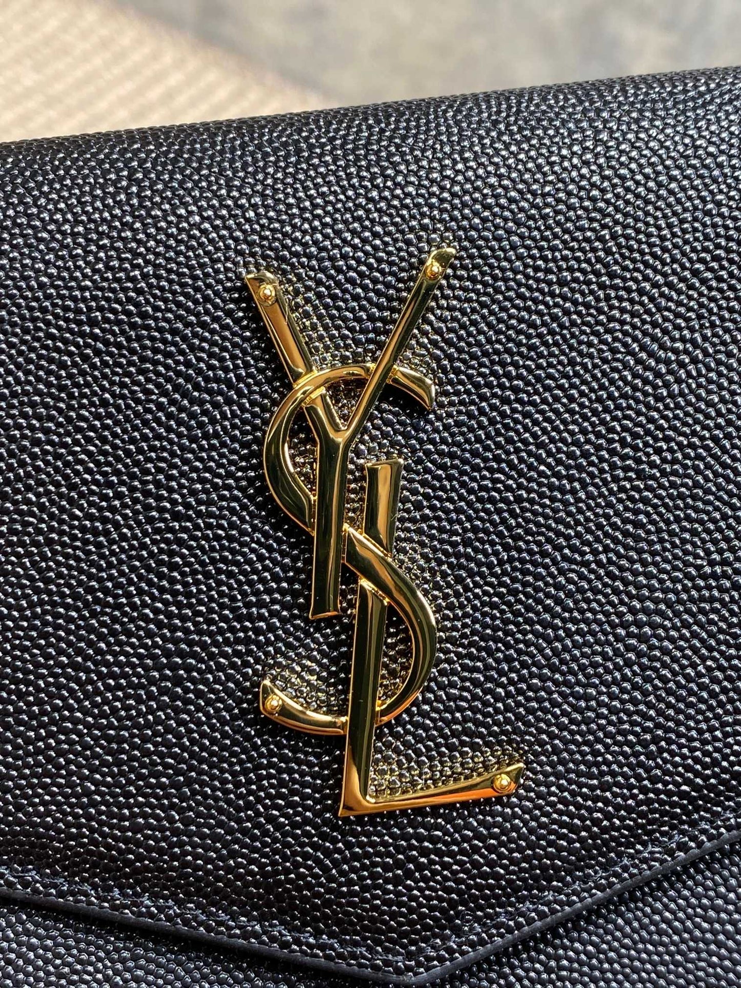 YSL 22s Uptown Pouch Clutch Bag Black Cowhide GHW mysite