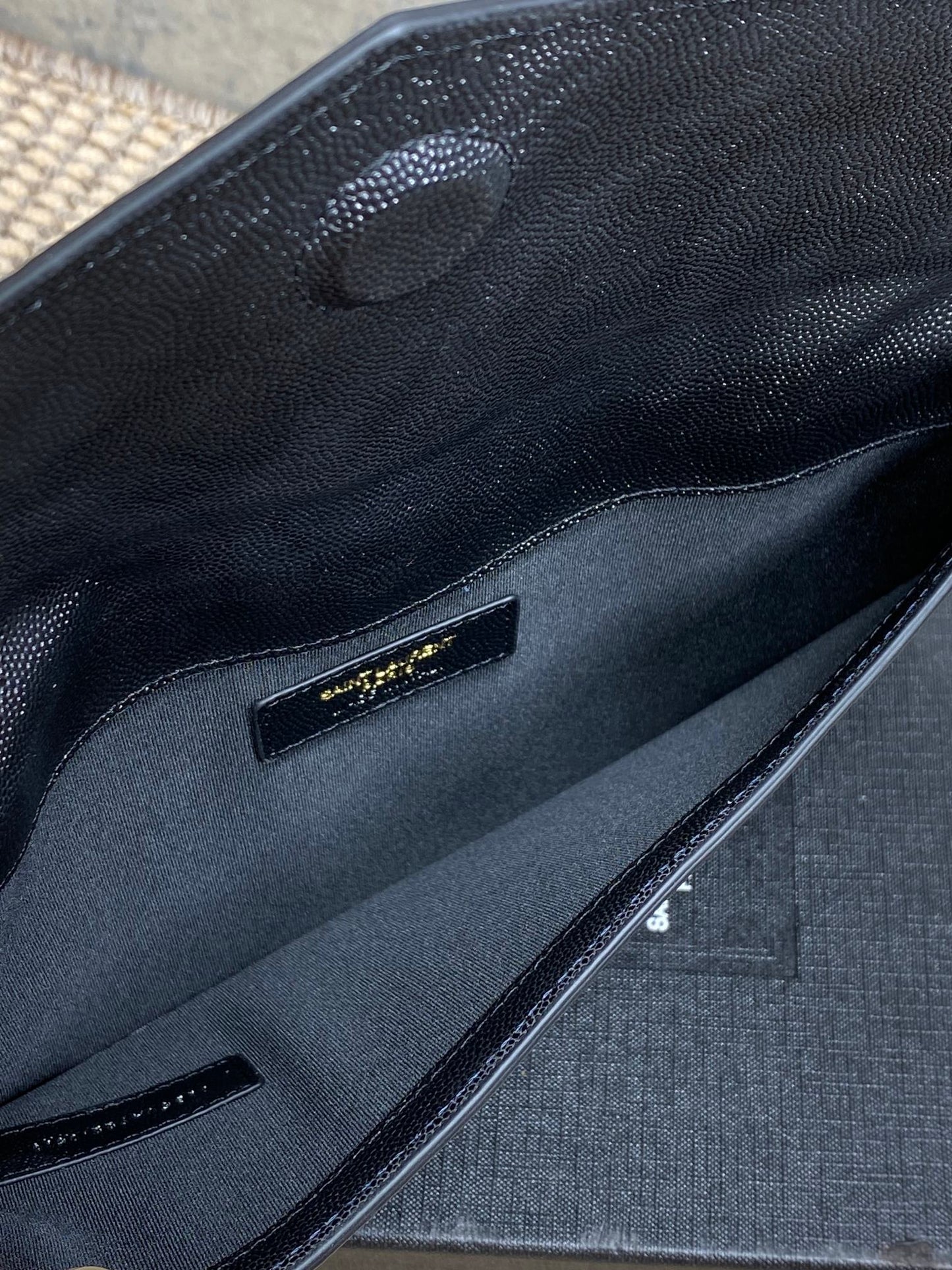 YSL 22s Uptown Pouch Clutch Bag Black Cowhide GHW mysite