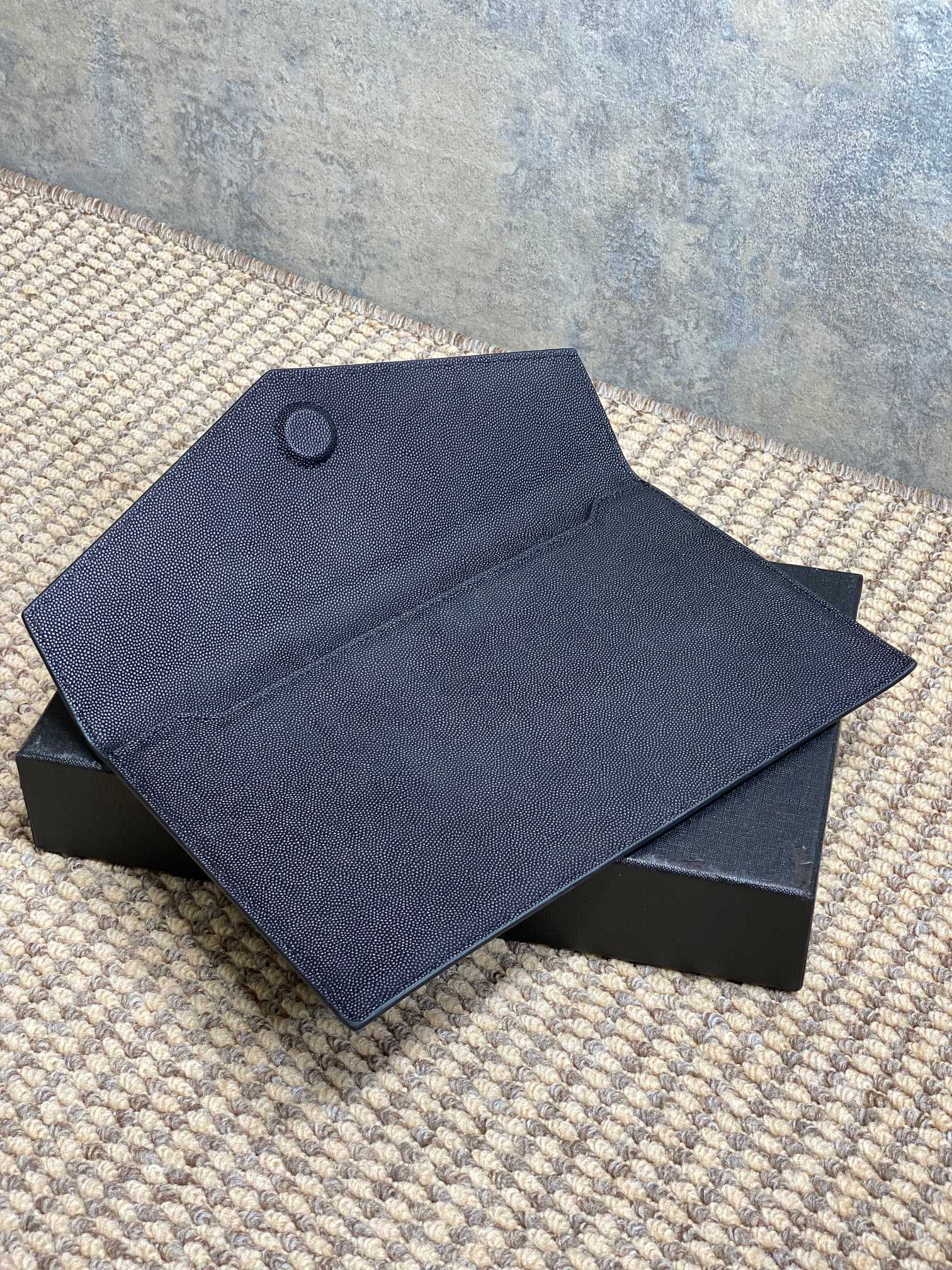 YSL 22s Uptown Pouch Clutch Bag Black Cowhide GHW mysite