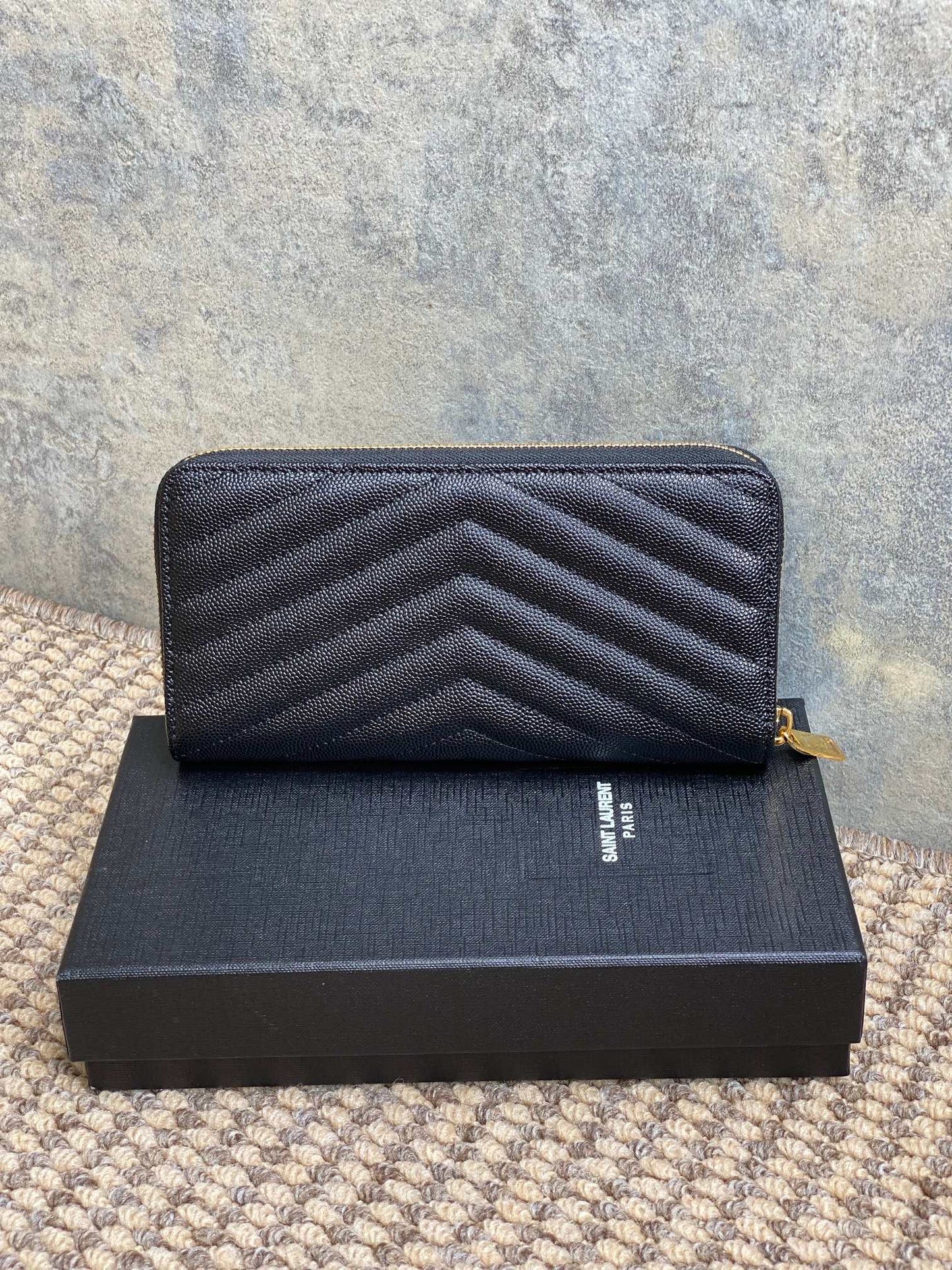 YSL Zippy Long Wallet Black Caviar Cowhide GHW mysite