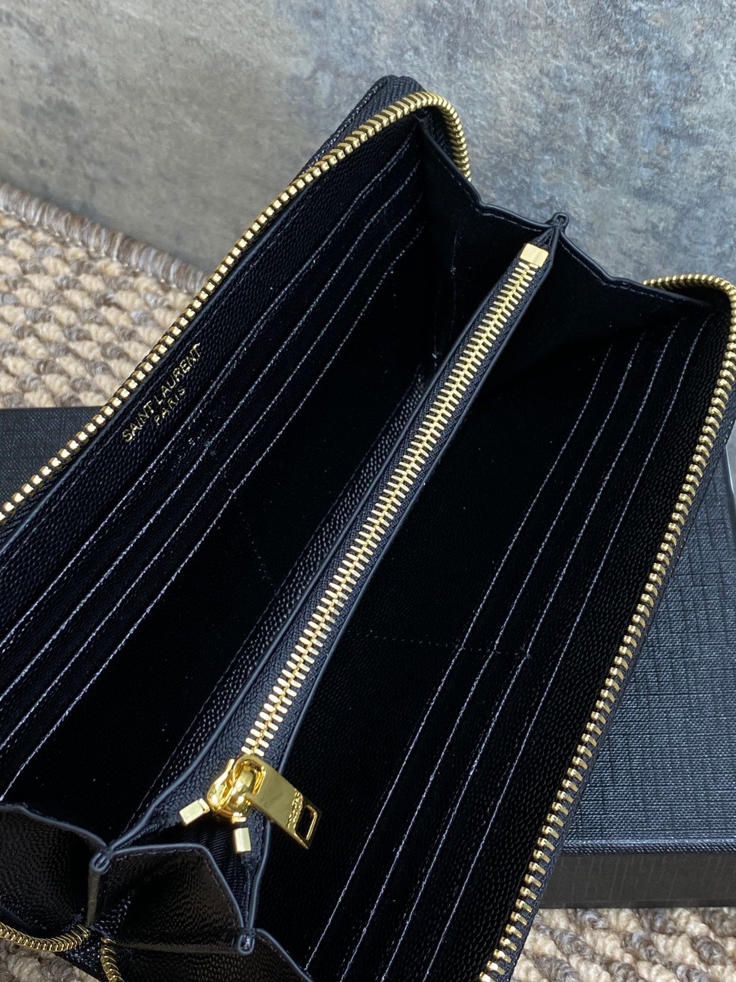 YSL Zippy Long Wallet Black Caviar Cowhide GHW mysite