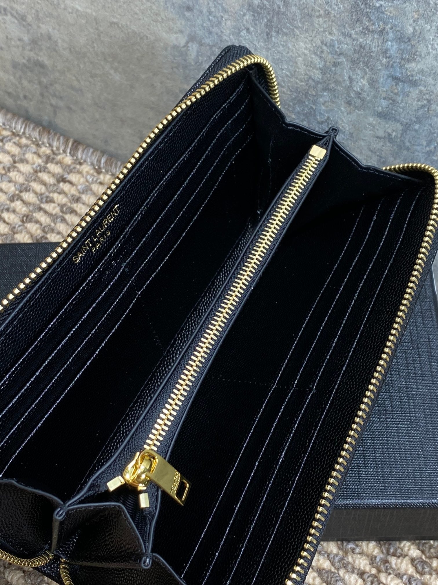 YSL Zippy Long Wallet Black Caviar Cowhide GHW mysite