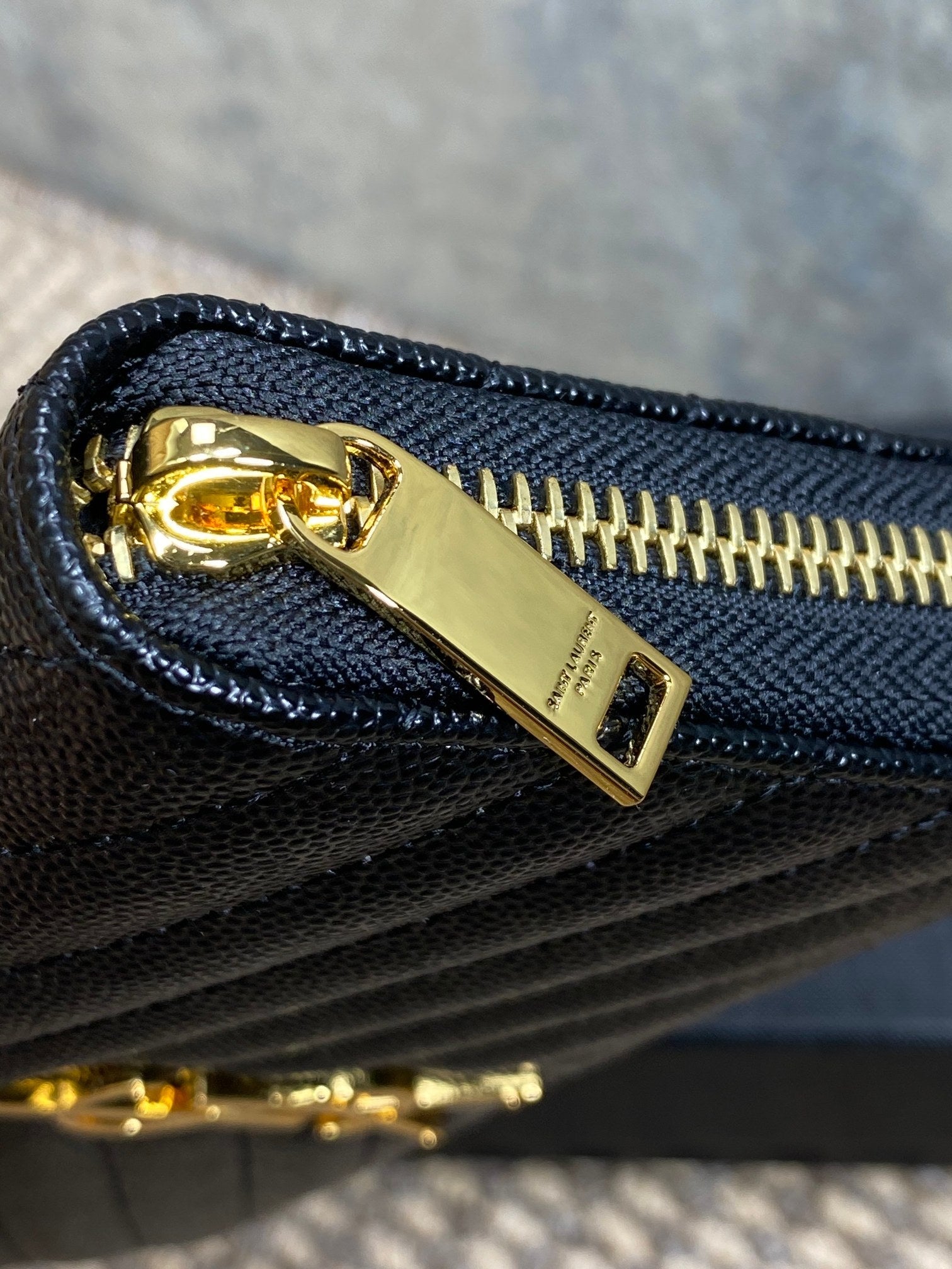 YSL Zippy Long Wallet Black Caviar Cowhide GHW mysite