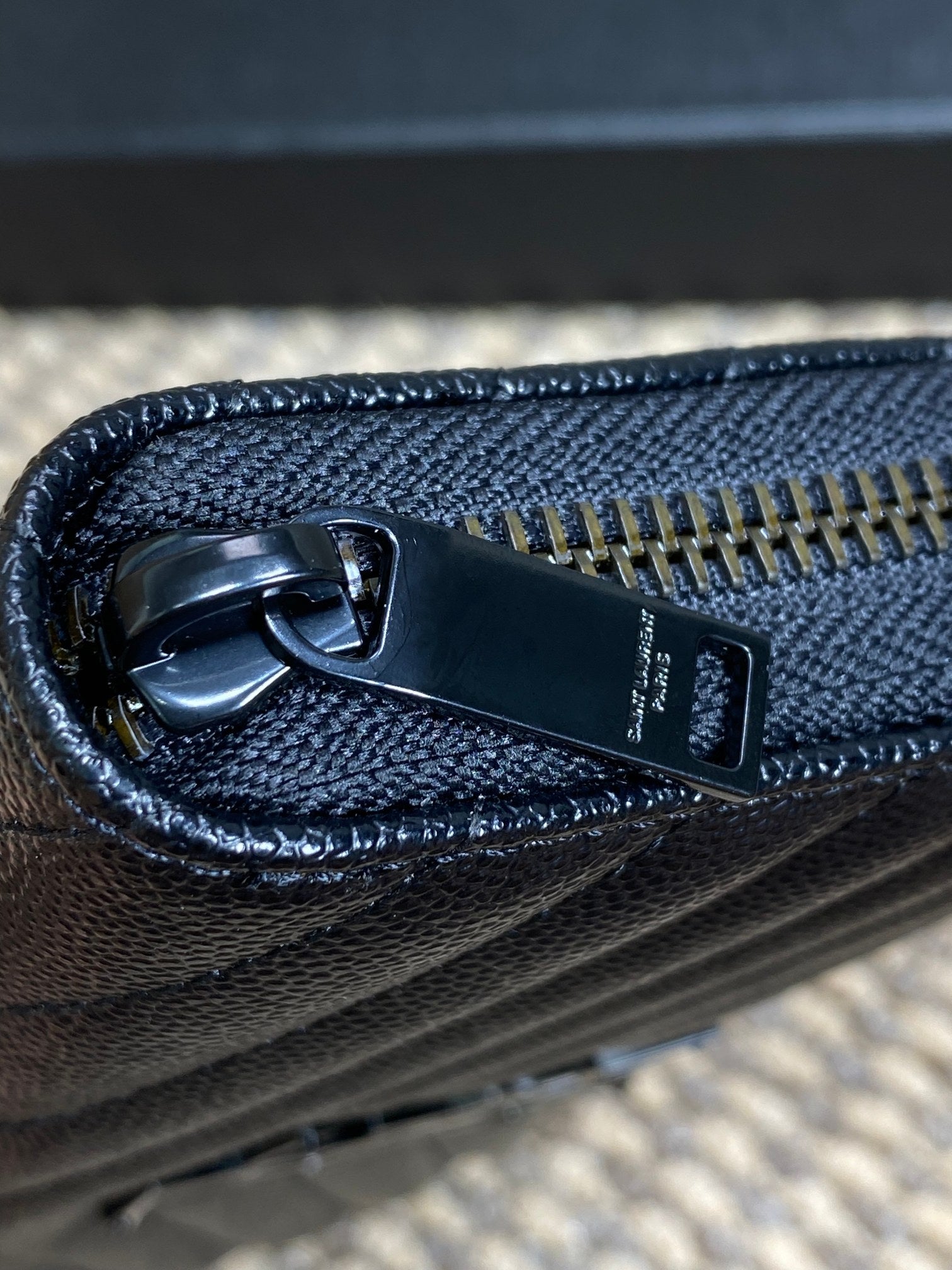 YSL Zippy Long Wallet Full Black Caviar Cowhide mysite