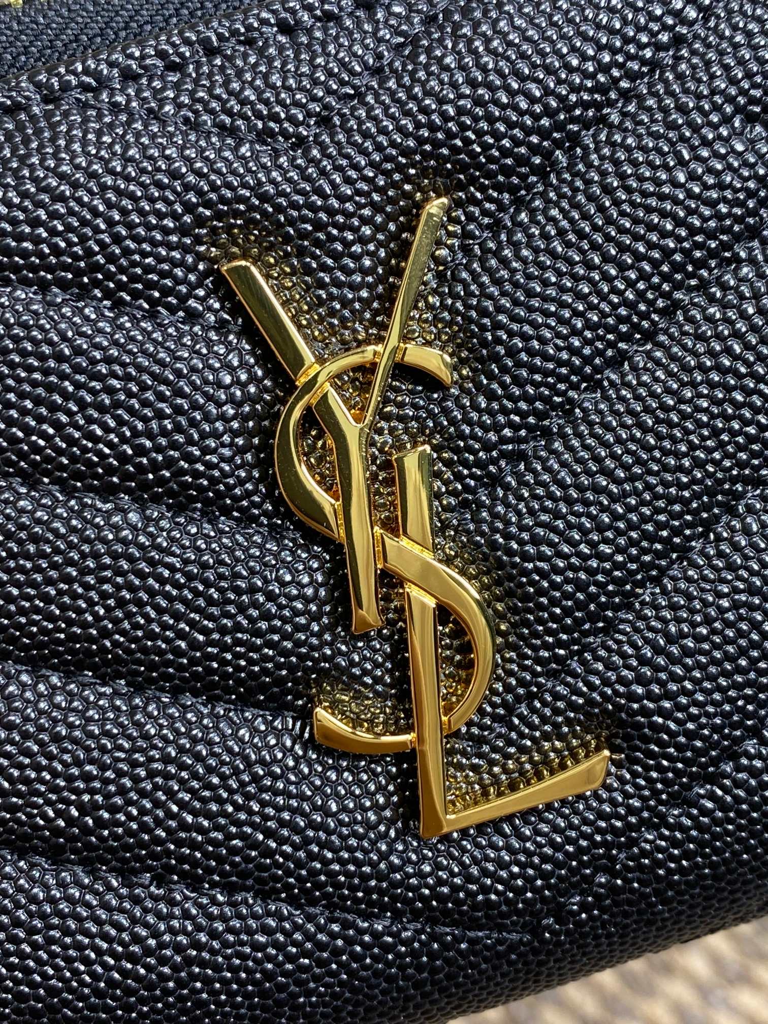 YSL Cassandre Matelassé Compact Zip-Around Wallet Black Caviar Cowhide GHW mysite