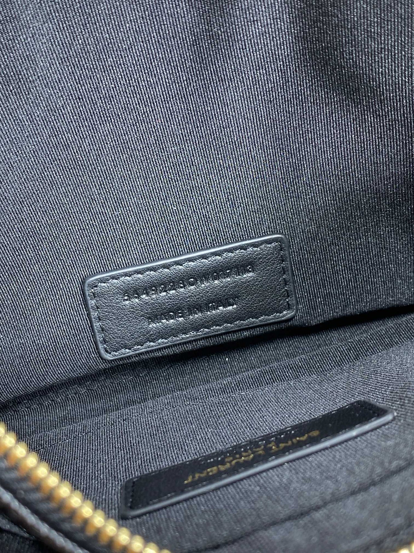 YSL Gold Hardware Logo Zipper Clutch 23cm Black Caviar Cowhide mysite