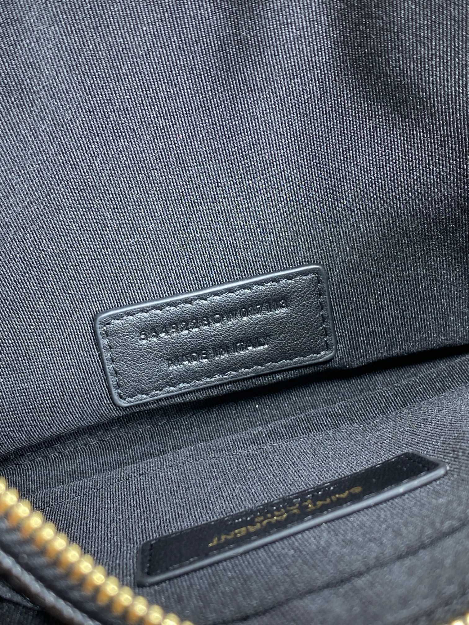 YSL Gold Hardware Logo Zipper Clutch 23cm Black Caviar Cowhide mysite