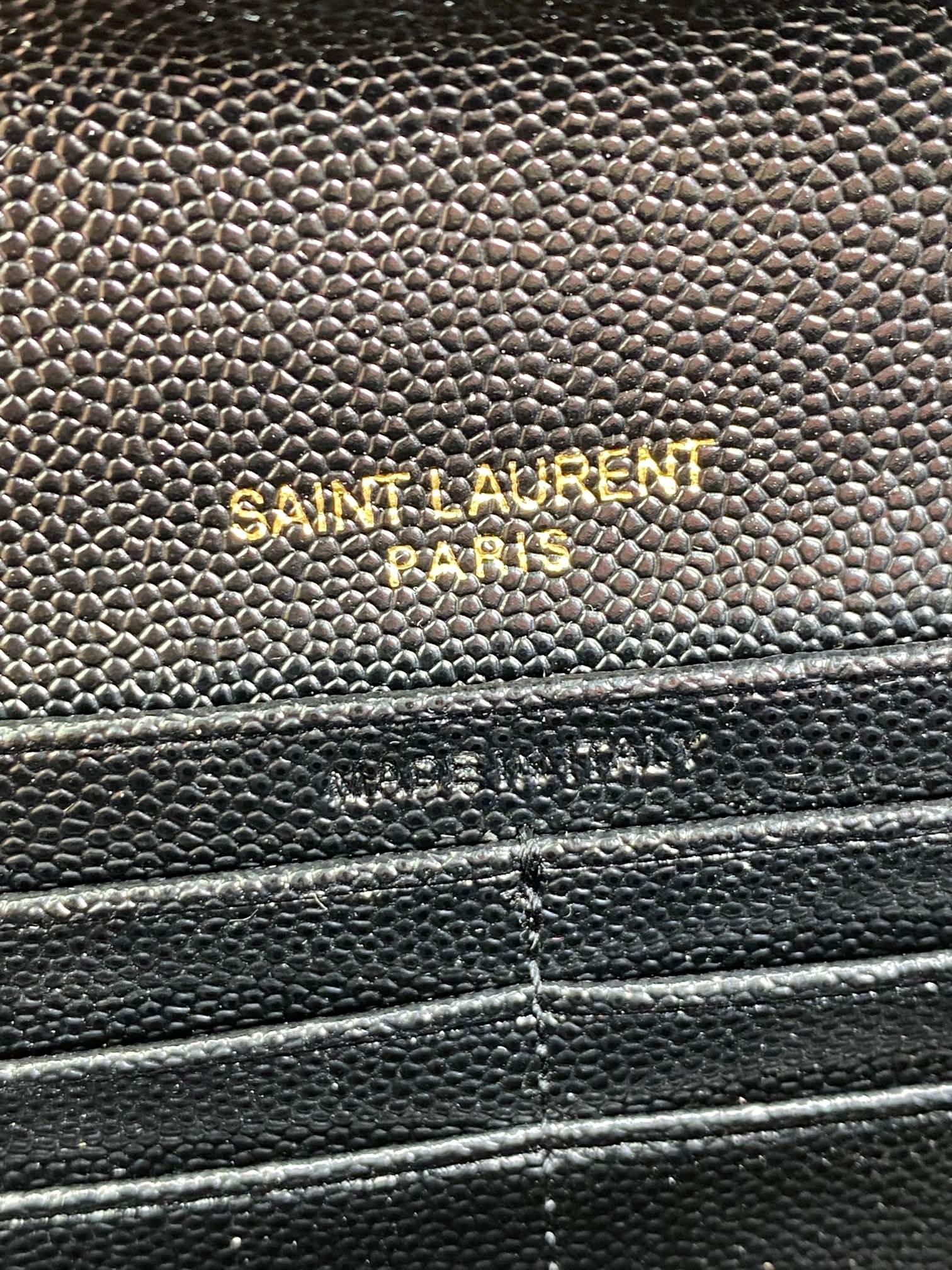 YSL Cassandre Envelope Flap Wallet Black Caviar Cowhide GHW mysite