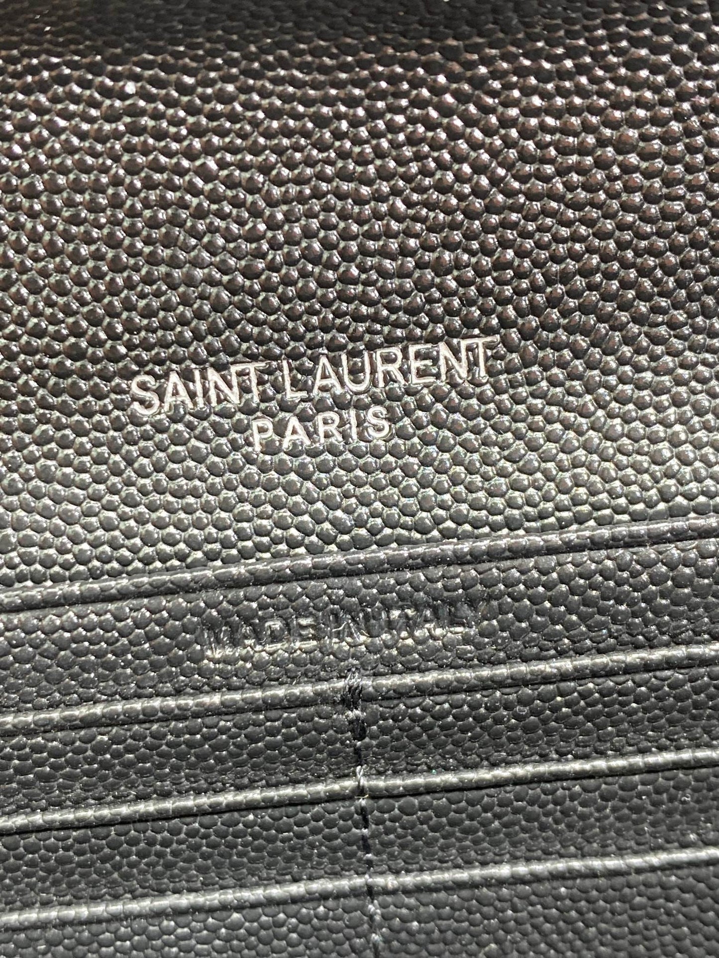 YSL Cassandre Envelope Flap Wallet Black Caviar Cowhide Sliver HW mysite