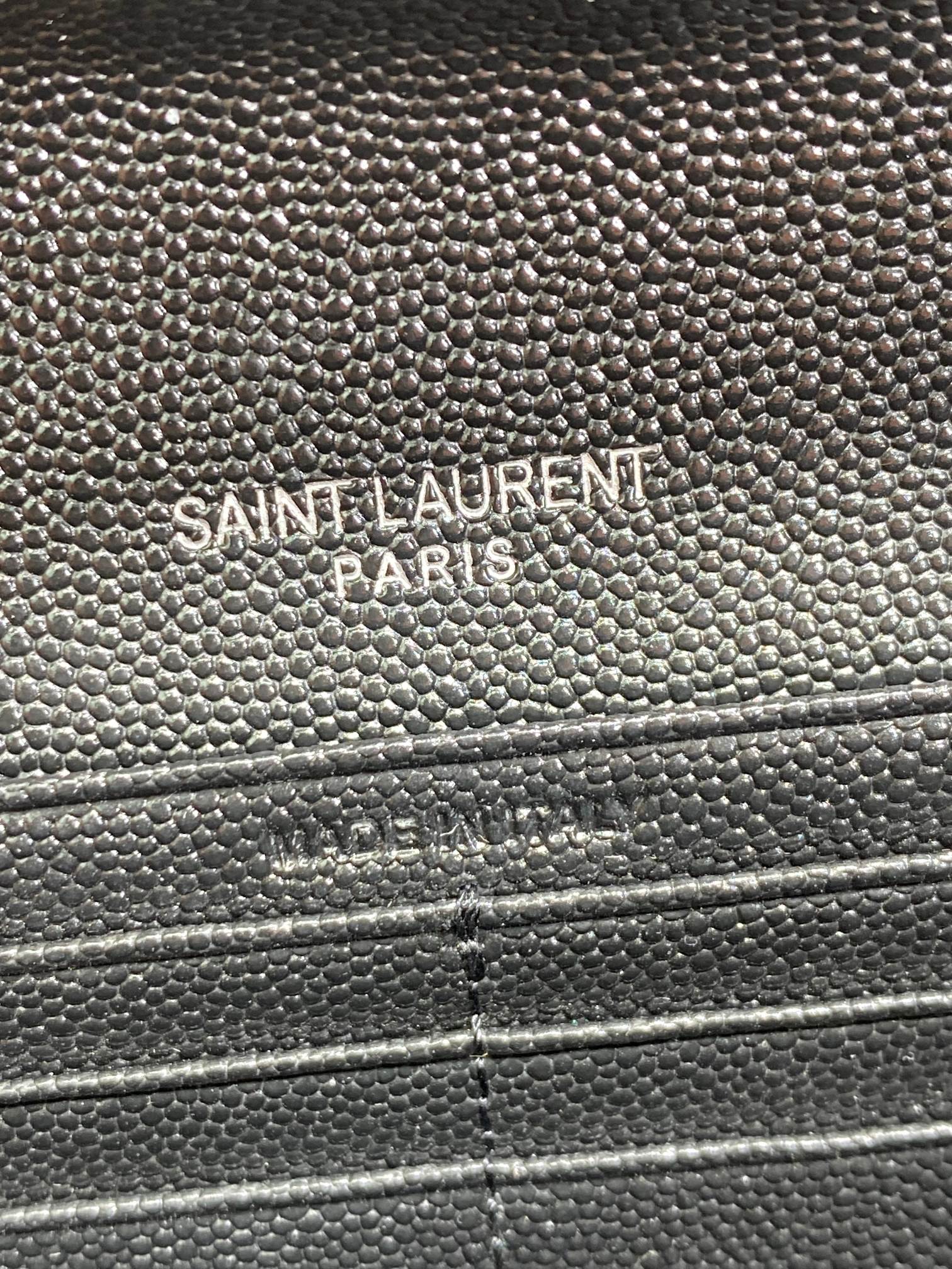 YSL Cassandre Envelope Flap Wallet Black Caviar Cowhide Sliver HW mysite