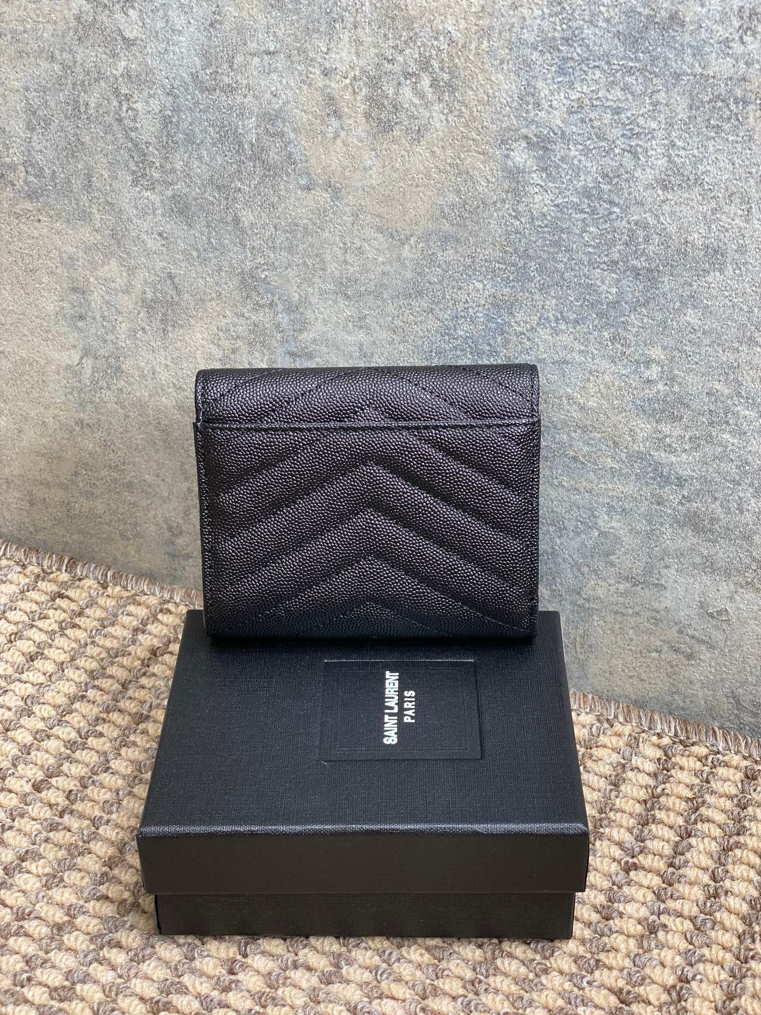 YSL Compact Flap Cassendre Wallet 10cm Black Leather GHW mysite