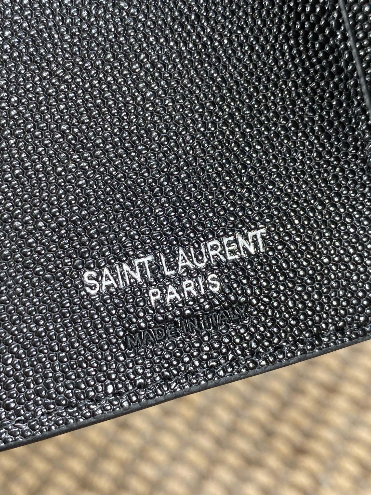 YSL Compact Flap Cassendre Wallet 10cm Black Leather Sliver HW mysite