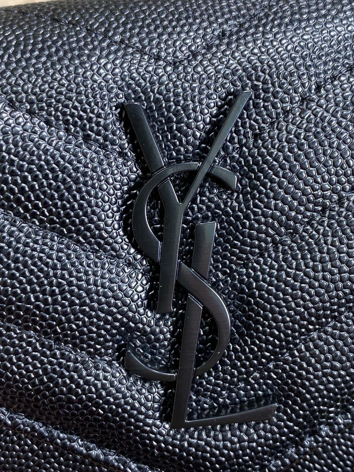 YSL Compact Flap Cassendre Wallet 10cm Full Black Leather mysite