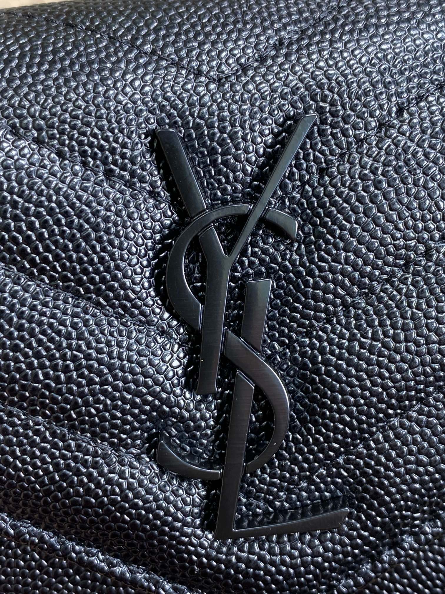 YSL Compact Flap Cassendre Wallet 10cm Full Black Leather mysite