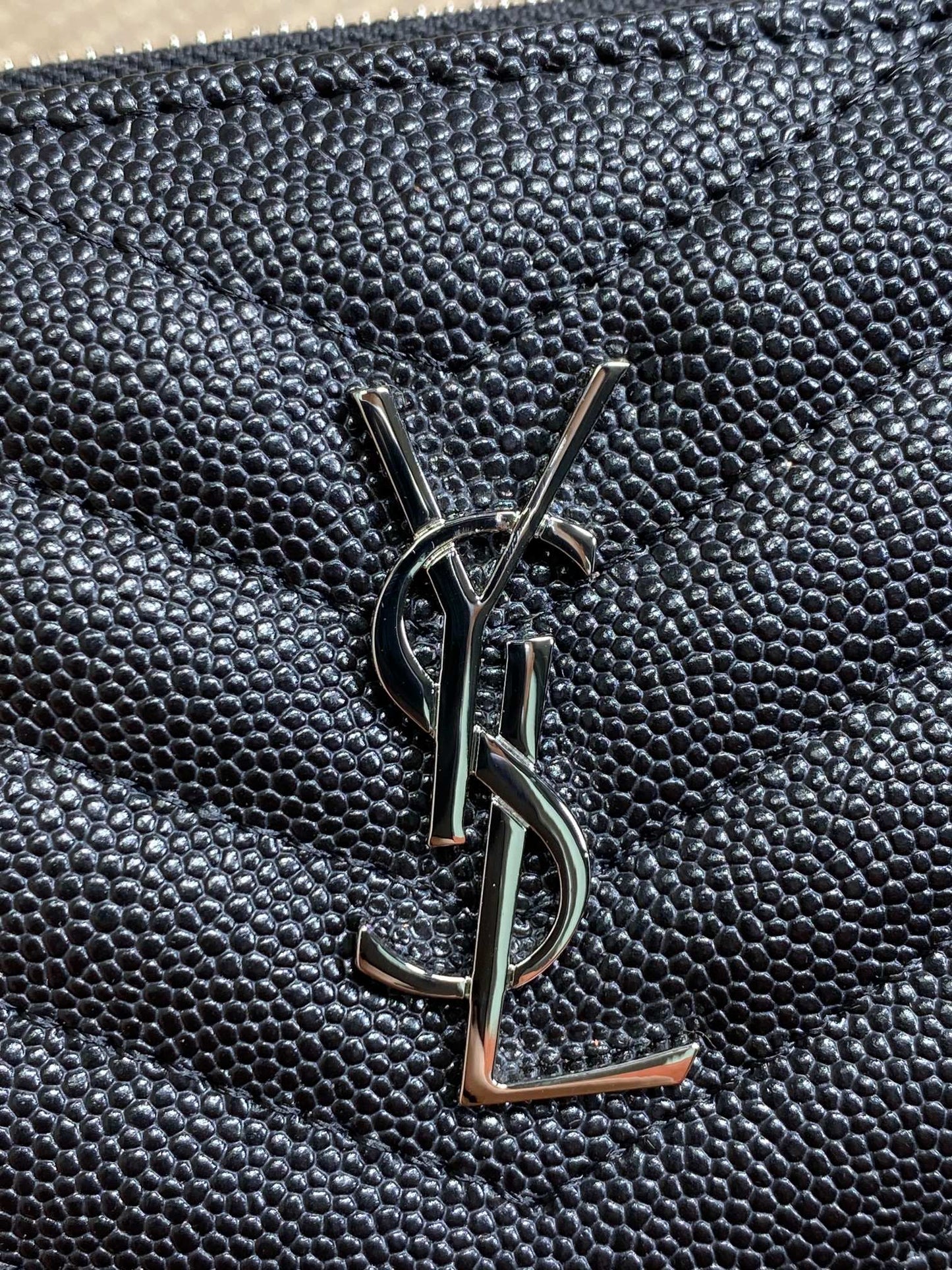 YSL Monogram Wallet Wallet 13cm Black Caviar Cowhide Sliver HW mysite