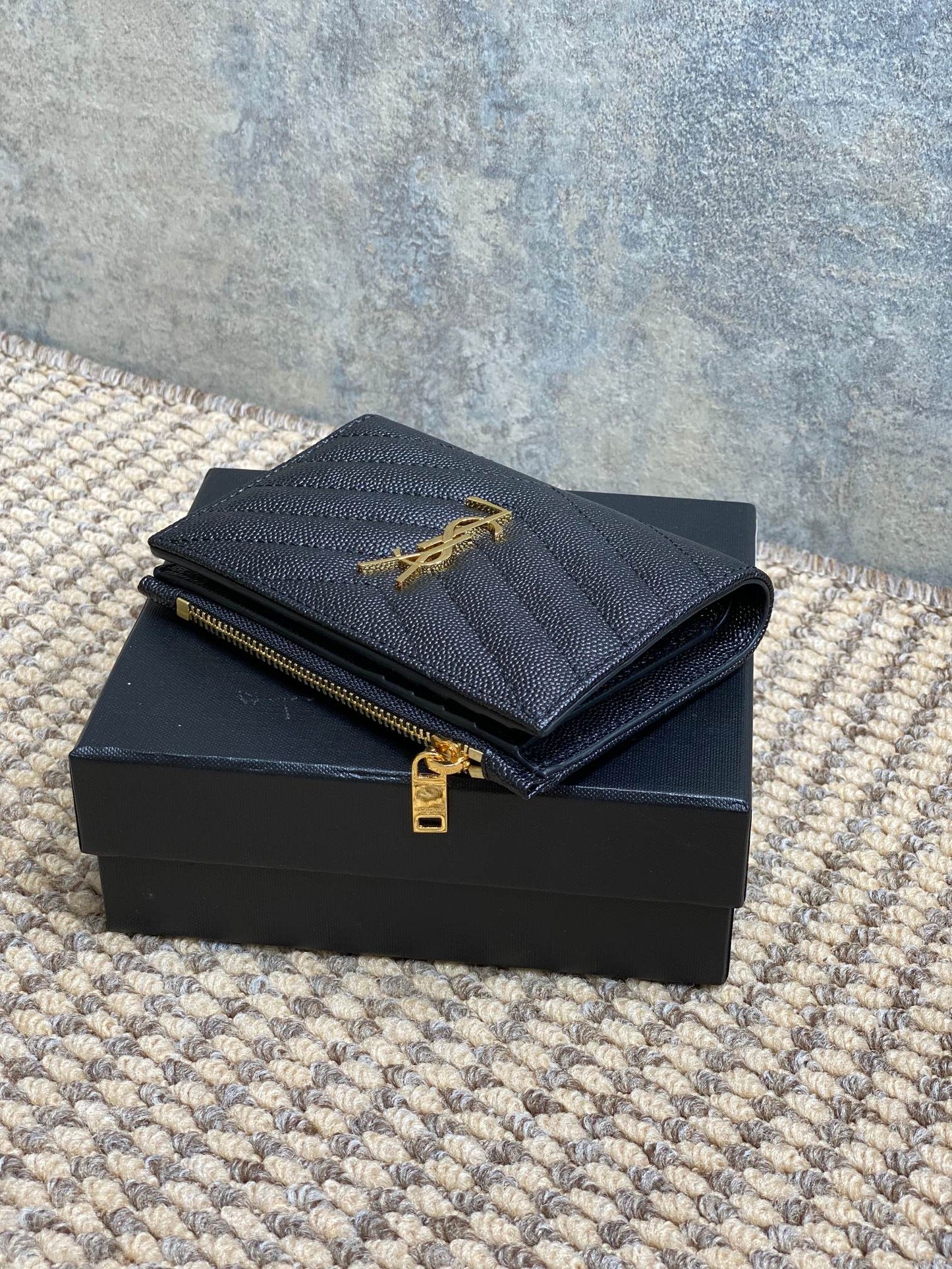 YSL Monogram Wallet Wallet 13cm Black Caviar Cowhide GHW mysite