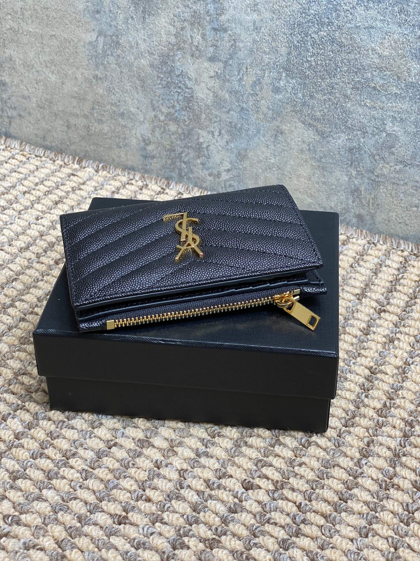 YSL Monogram Wallet Wallet 13cm Black Caviar Cowhide GHW mysite