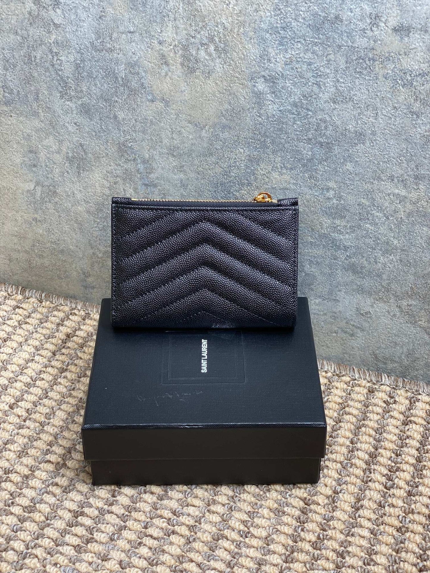 YSL Monogram Wallet Wallet 13cm Black Caviar Cowhide GHW mysite
