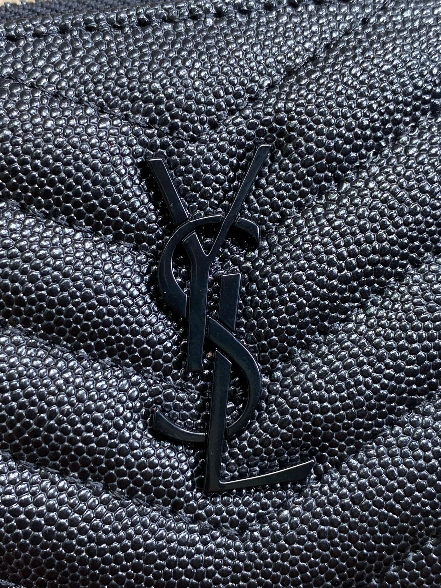 YSL Monogram Wallet Wallet 13cm Full Black Caviar Cowhide mysite