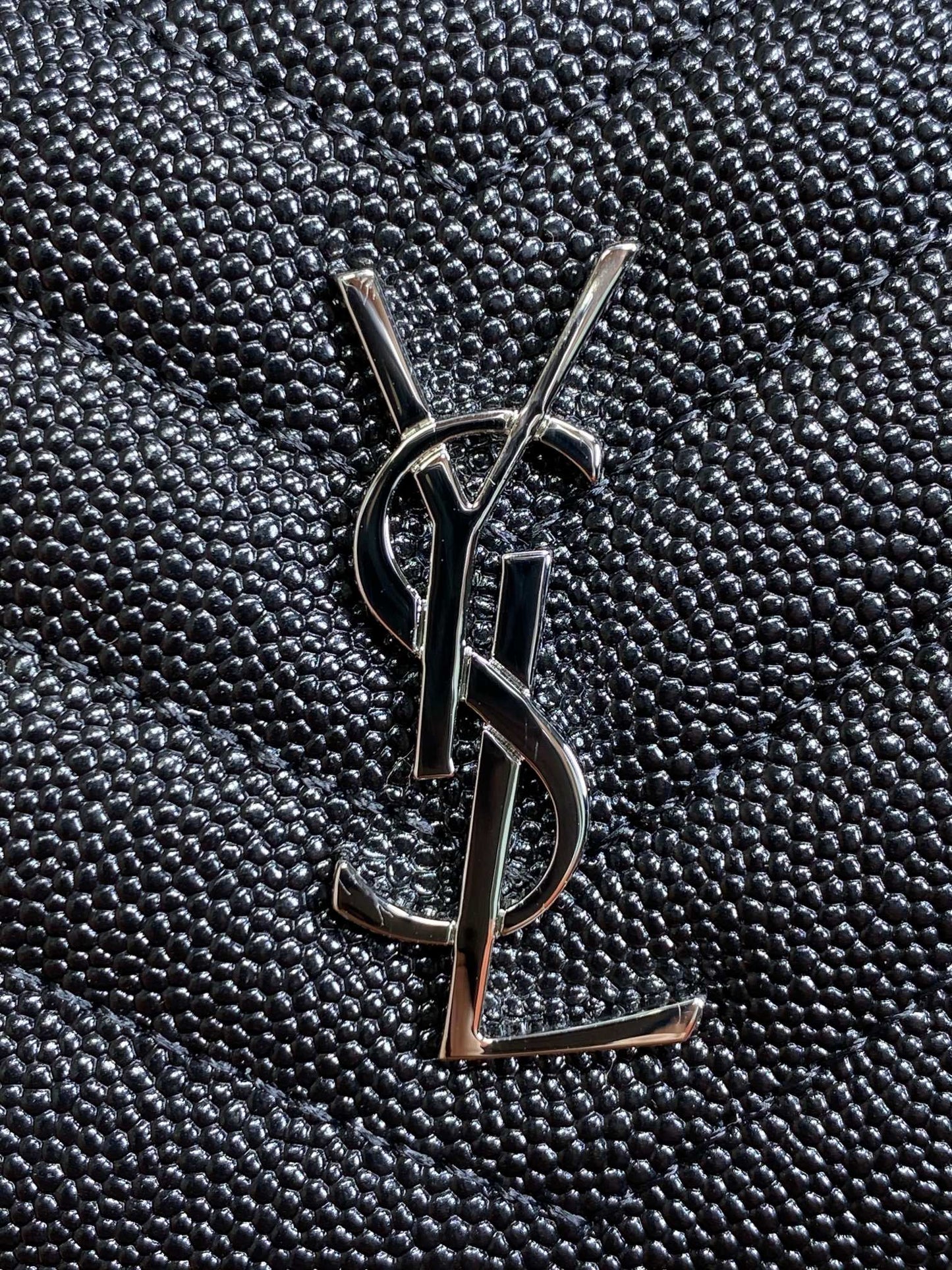 YSL Cassandre Matelassé Bi-Fold Wallet Black Caviar Cowhide Sliver HW mysite