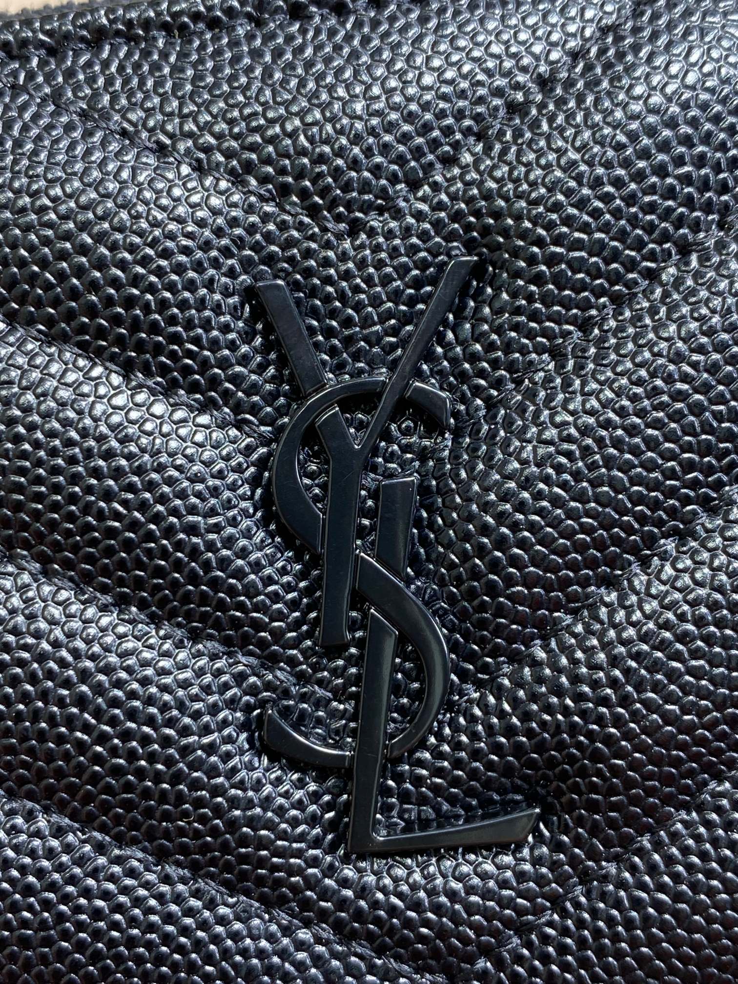 YSL Cassandre Matelassé Bi-Fold Wallet Full Black Caviar Cowhide mysite