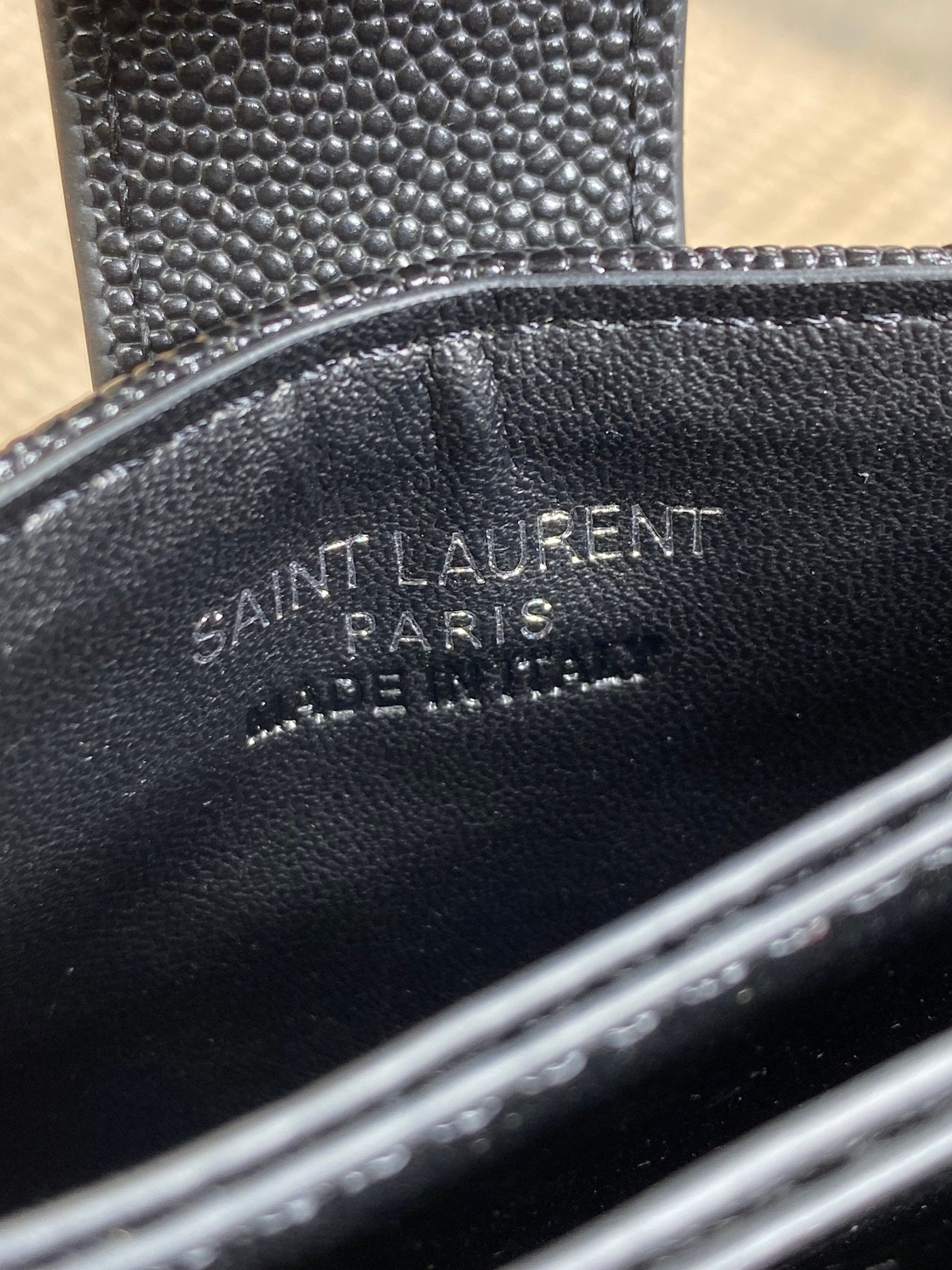 YSL Accordion Card Wallet Black 11cm Caviar Cowhide Sliver HW mysite