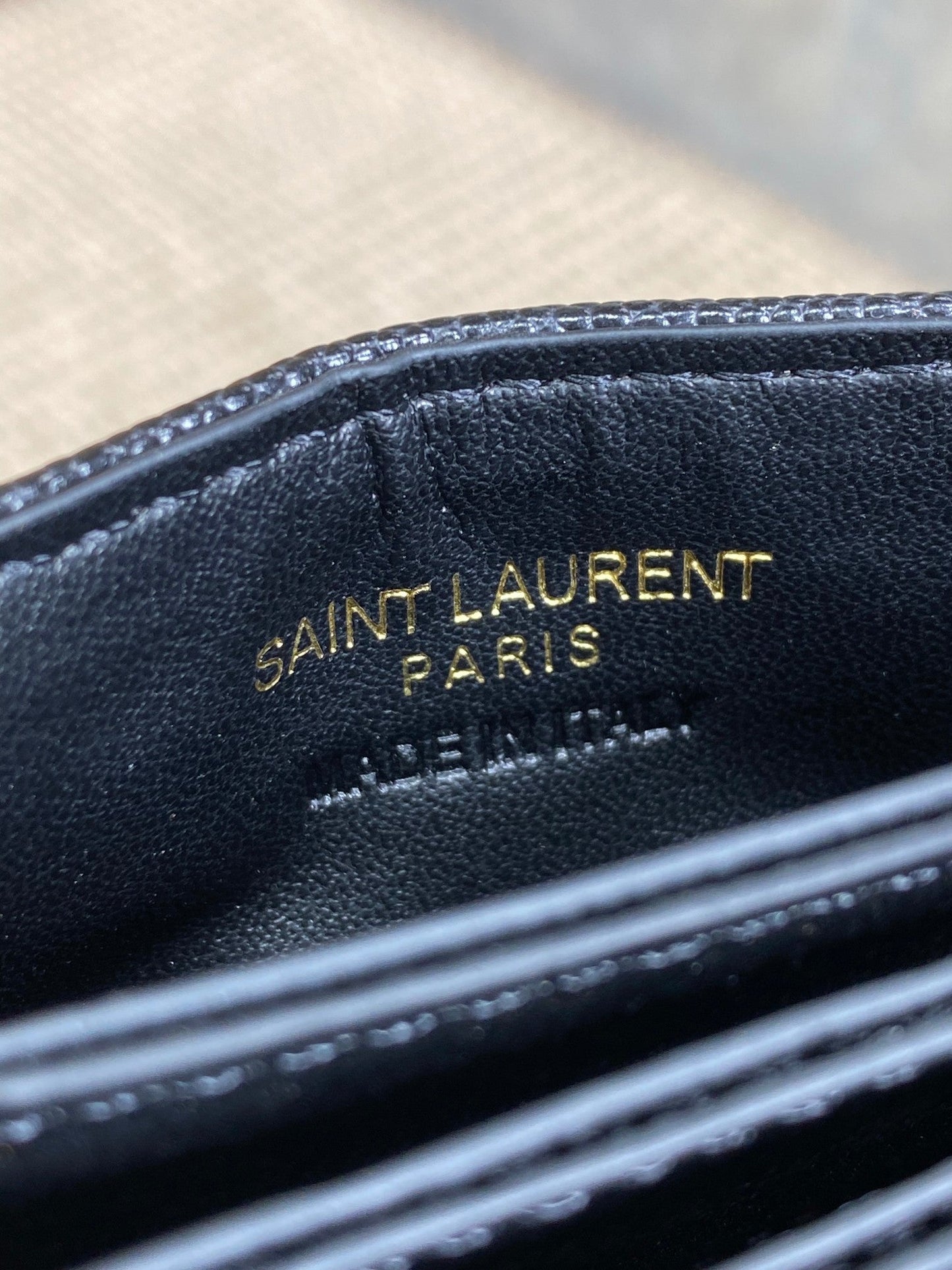 YSL Accordion Card Wallet Black 11cm Caviar Cowhide GHW mysite