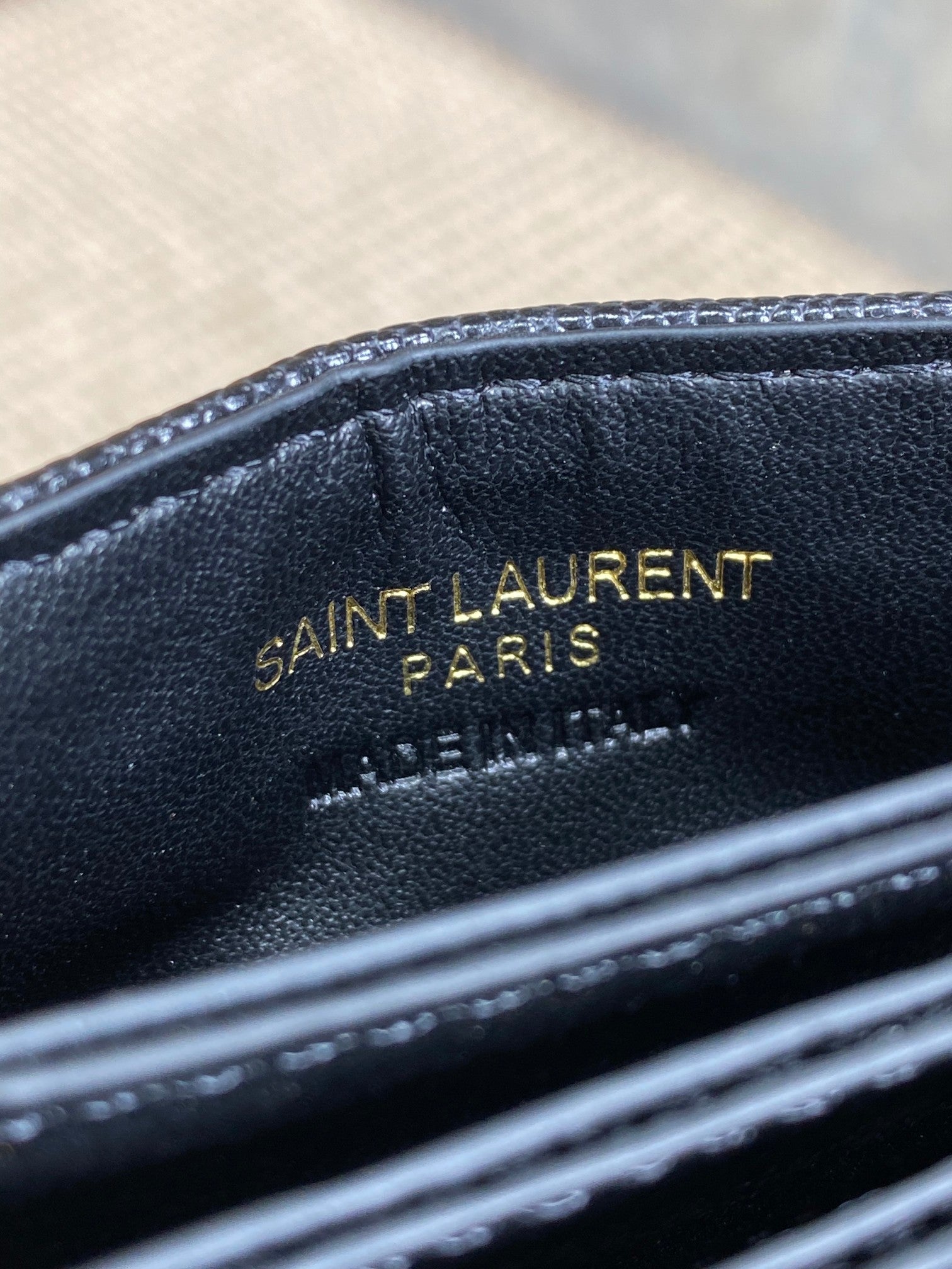 YSL Accordion Card Wallet Black 11cm Caviar Cowhide GHW mysite