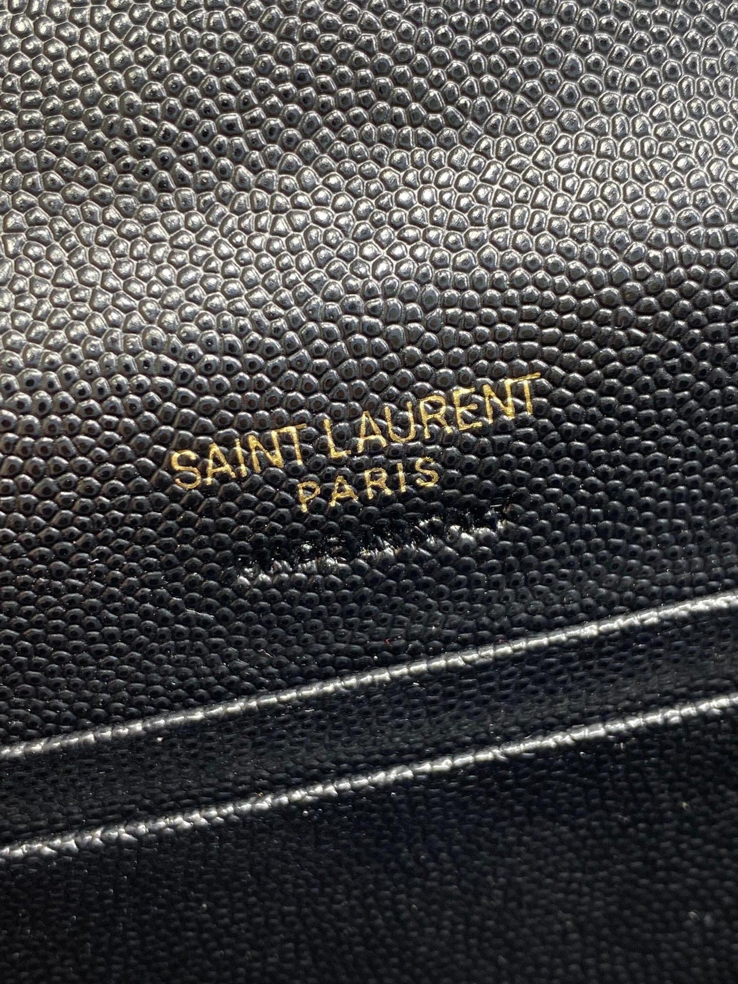 YSL GHW Logo Monogram Card Flap Wallet 13.5cm Black Caviar Cowhide mysite
