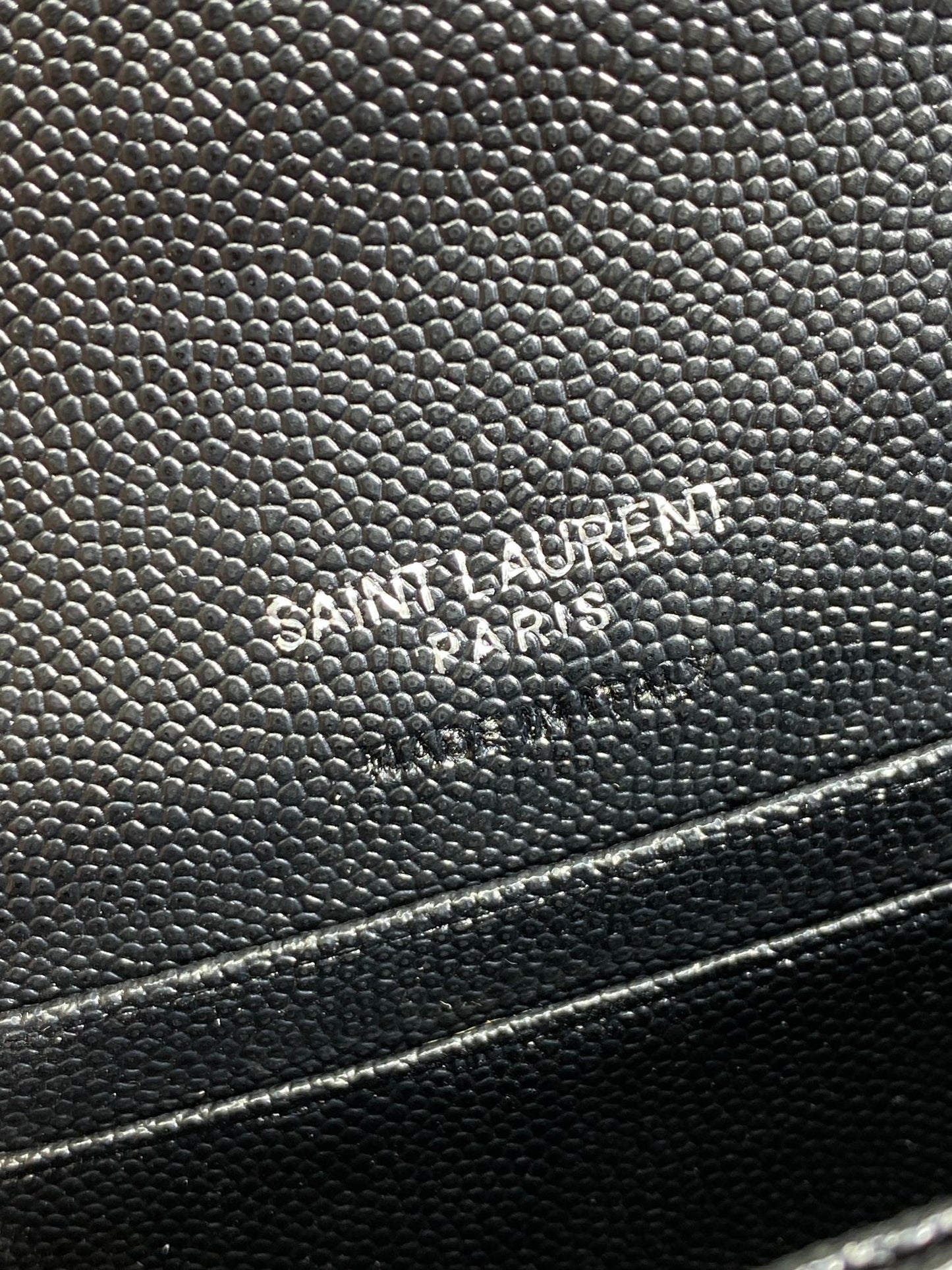 YSL Sliver Logo Monogram Card Flap Wallet 13.5cm Black Caviar Cowhide mysite