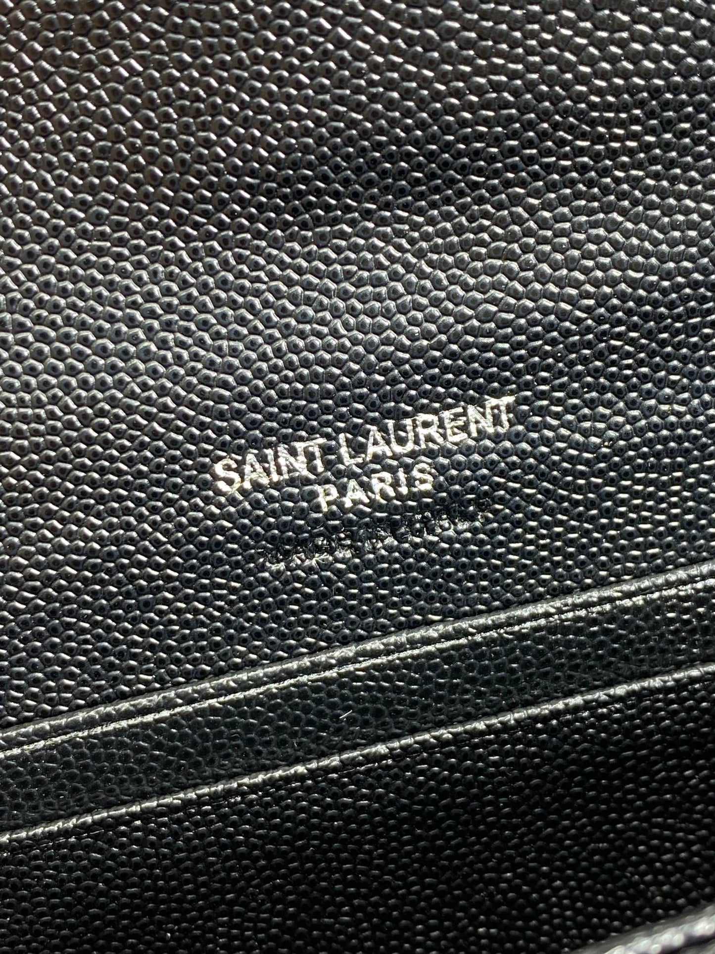YSL Monogram Card Flap Wallet 13.5cm All Black Caviar Cowhide mysite