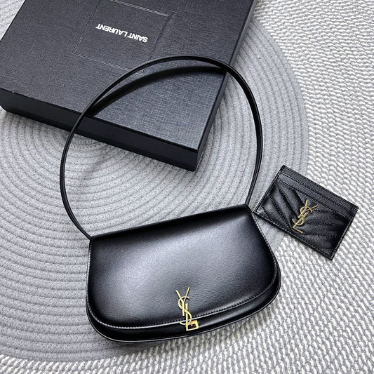 VOLTAIRE IN BOX 21 IN BLACK CALFSKIN GOLD LOGO mysite