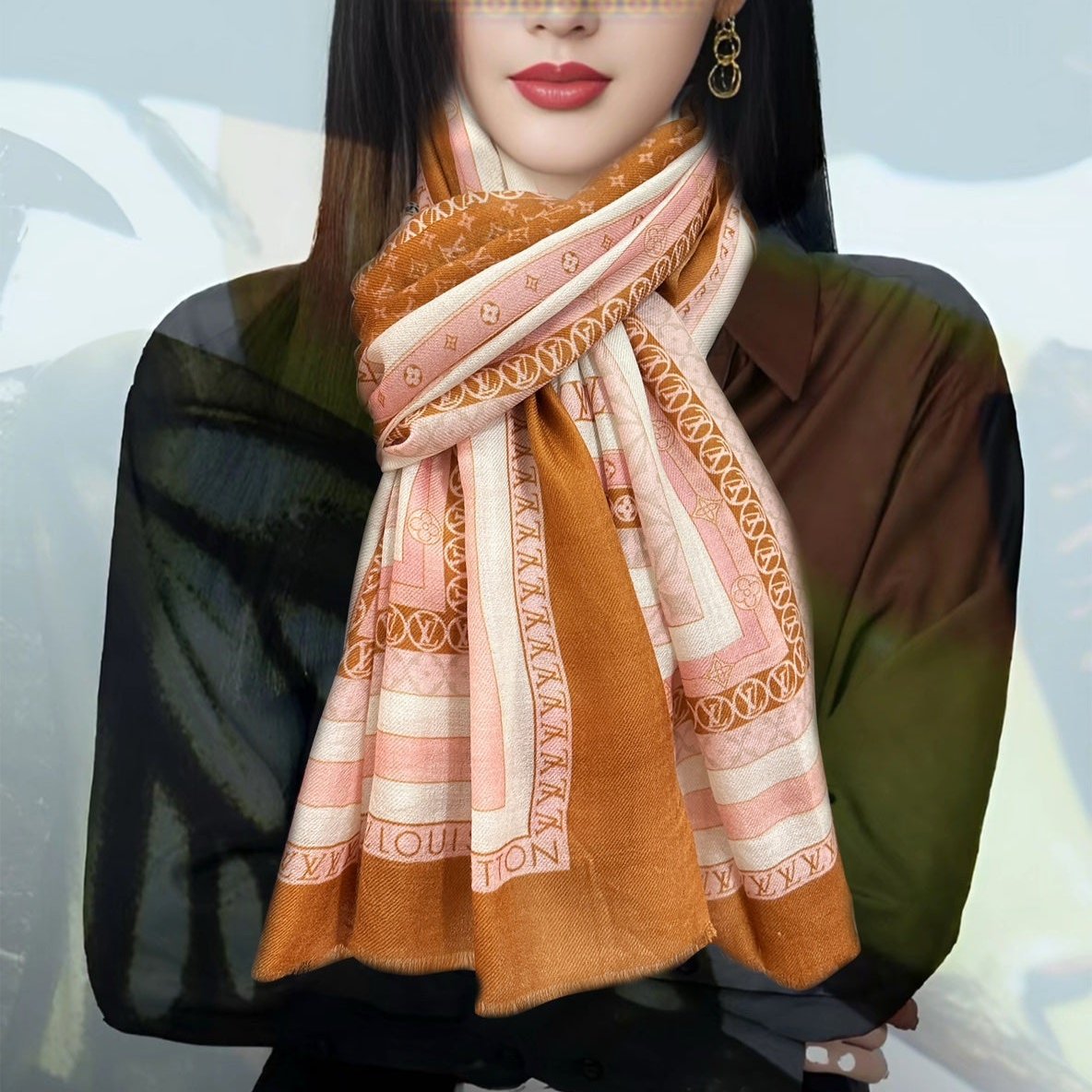 SCARF 200 CM IN COLORFUL CASHMERE 394891 mysite