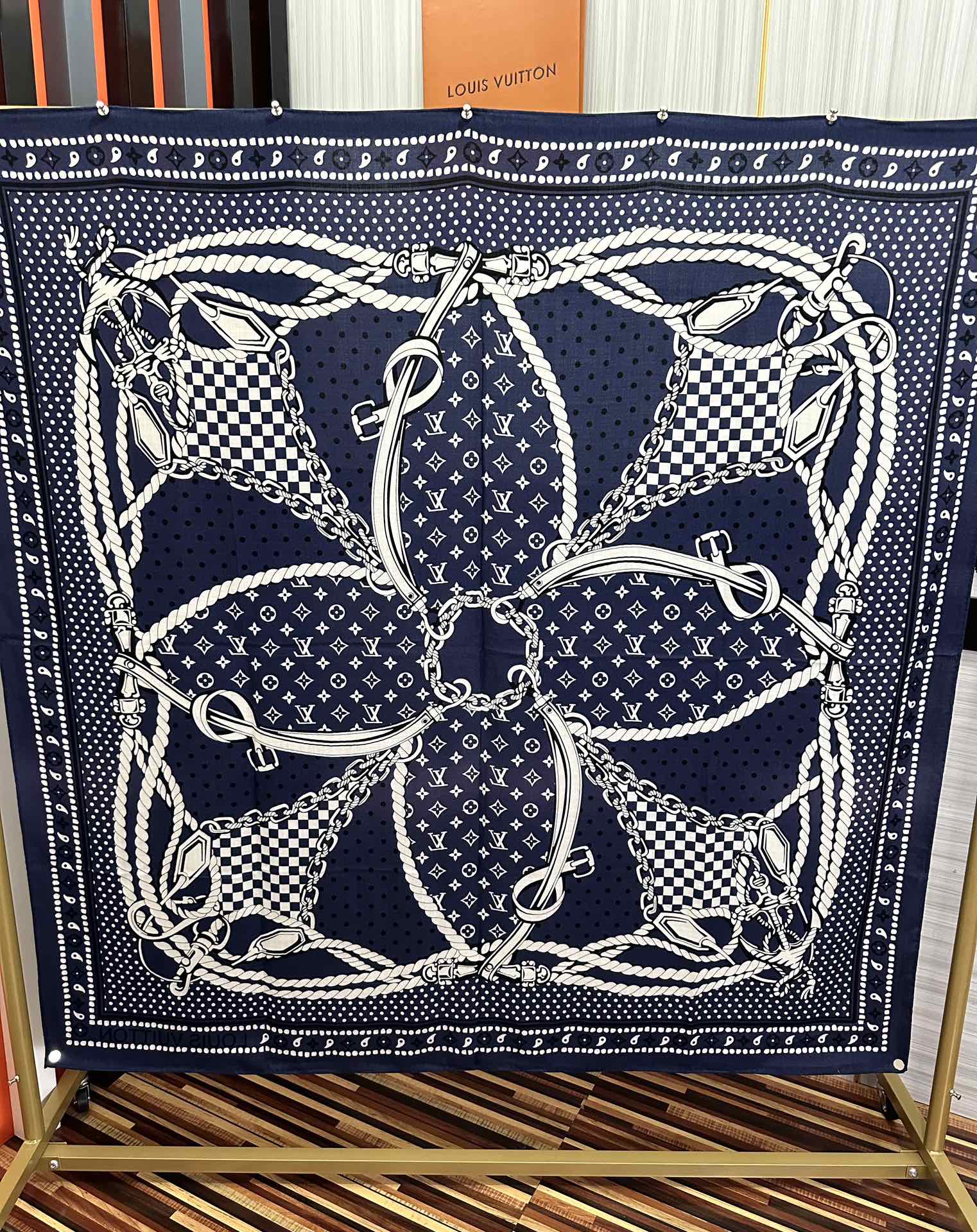 SAILOR BANDANA SQUARE IN MARINE BLUE SILK SCARF 140 CM mysite