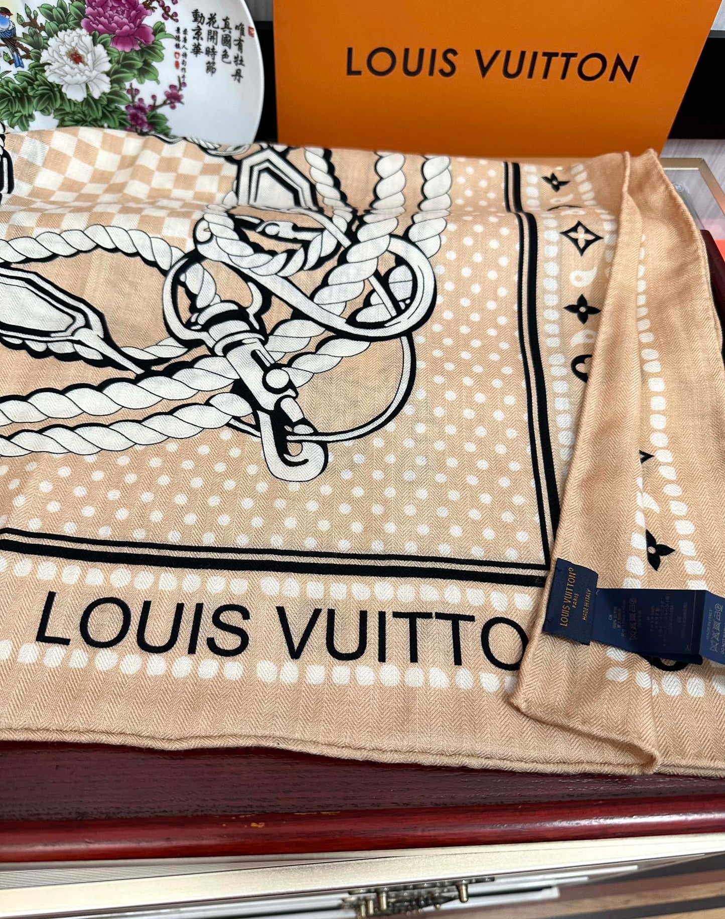 SAILOR BANDANA SQUARE IN BISQUE BEIGE SILK SCARF 140 CM mysite