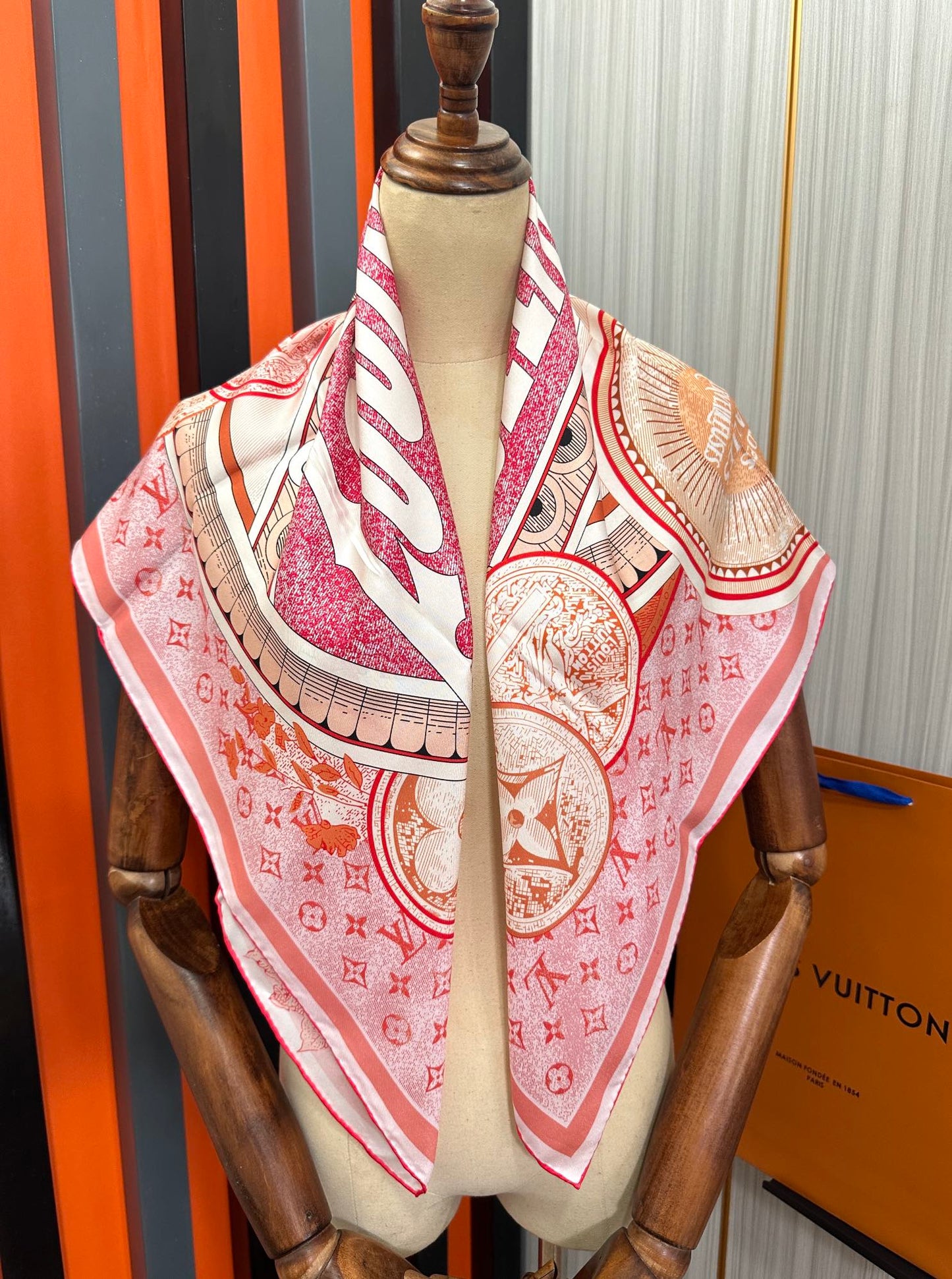 SQUARE SILK SCARF MALLES MERVEILLEUSES 90 CM PINK 399996 mysite