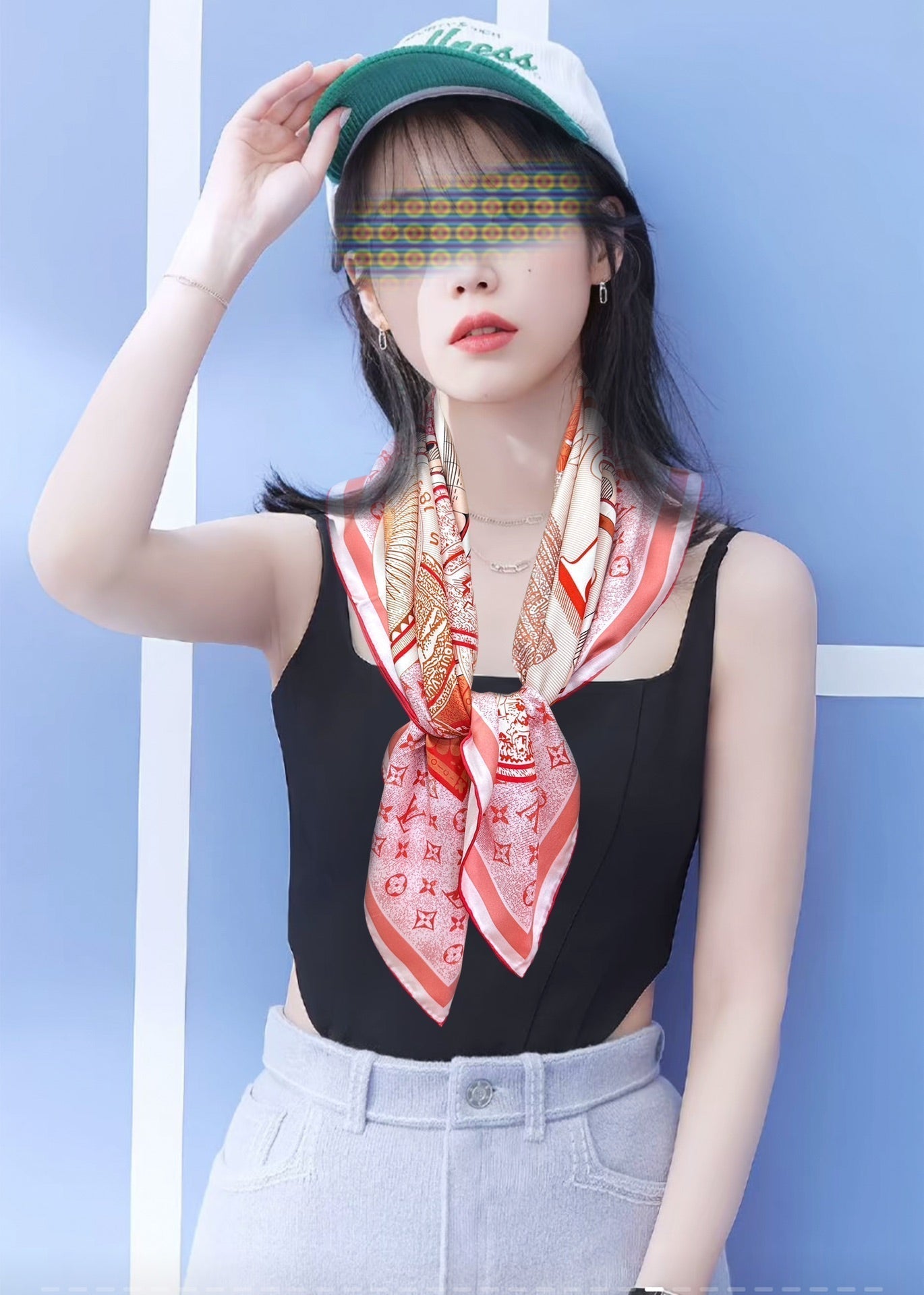 SQUARE SILK SCARF MALLES MERVEILLEUSES 90 CM PINK 399996 mysite