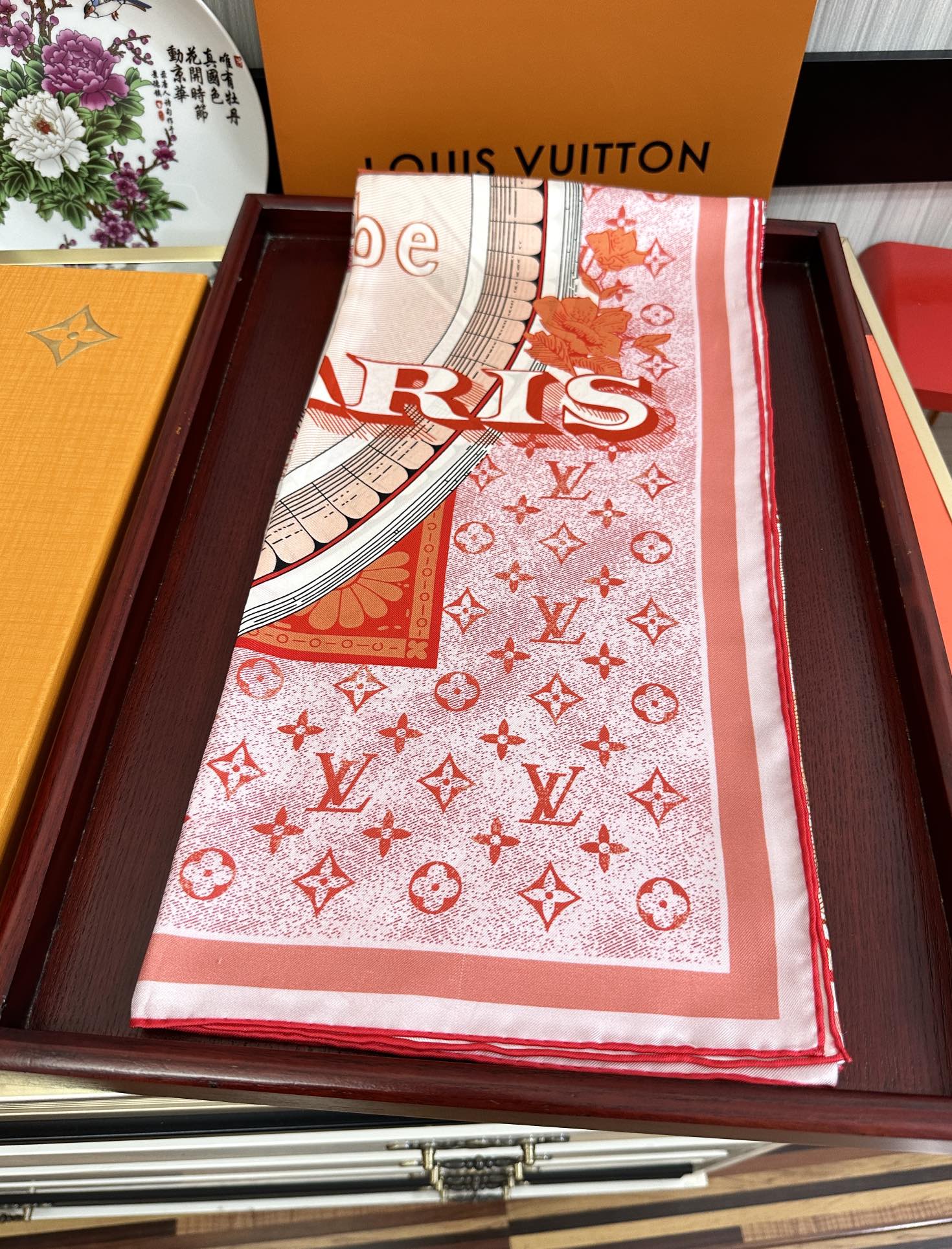 SQUARE SILK SCARF MALLES MERVEILLEUSES 90 CM PINK 399996 mysite