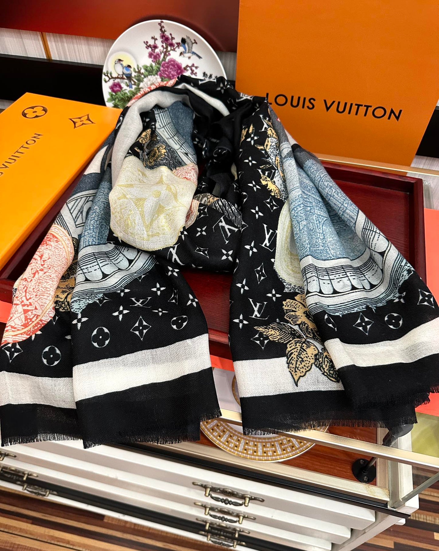 SCARF MALLES MERVEILLEUSES 200 CM IN COLORFUL CASHMERE 400066 mysite