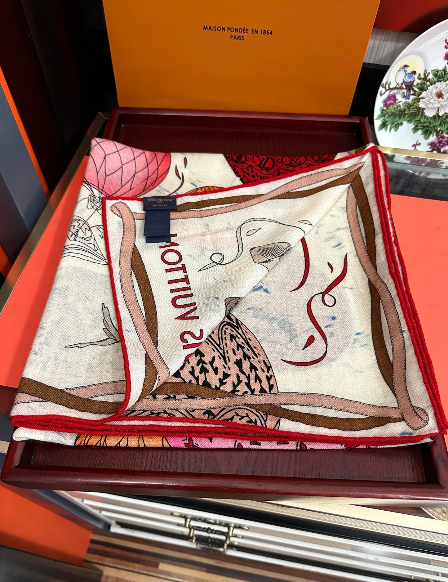 UP AND AWAY 140 CM SQUARE SILK SCARF COLORFUL 400072 mysite