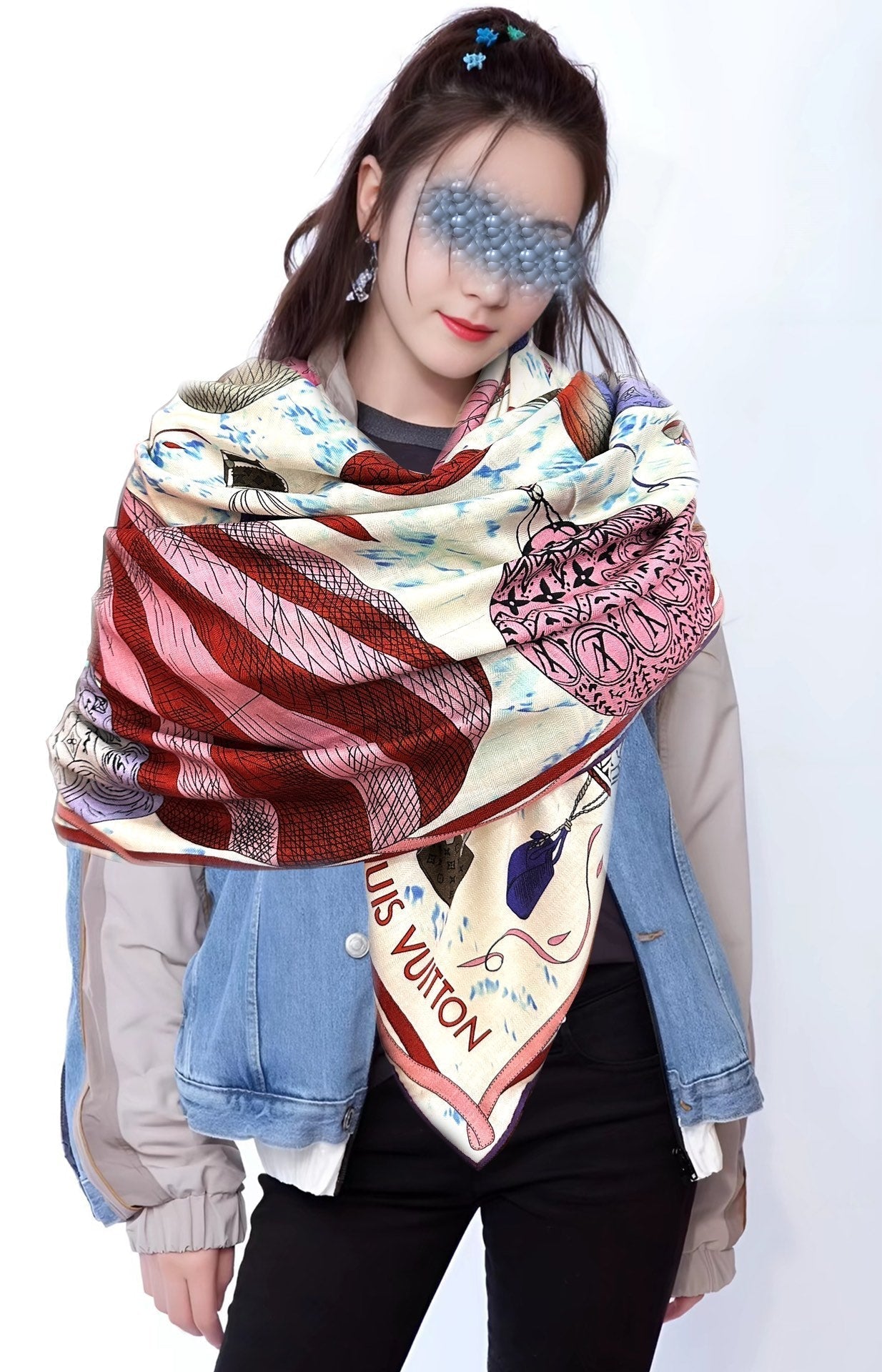 UP AND AWAY 140 CM SQUARE SILK SCARF COLORFUL 400072 mysite