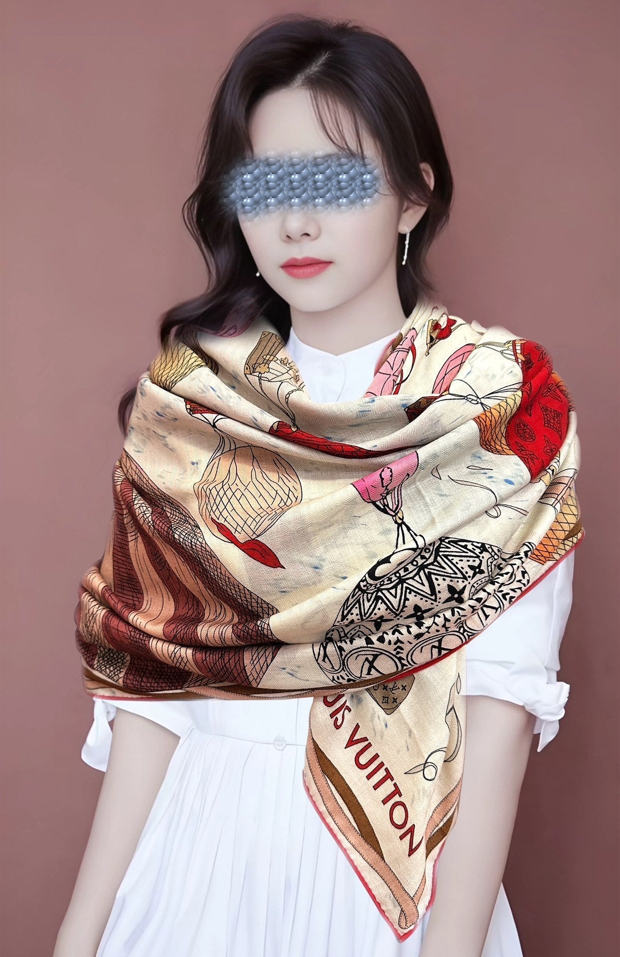 UP AND AWAY 140 CM SQUARE SILK SCARF COLORFUL 400073 mysite