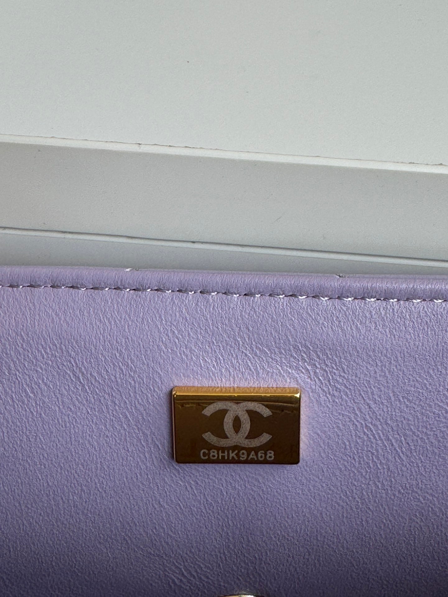 24c mini flap bag 20cm with top handle violet lambskin mysite
